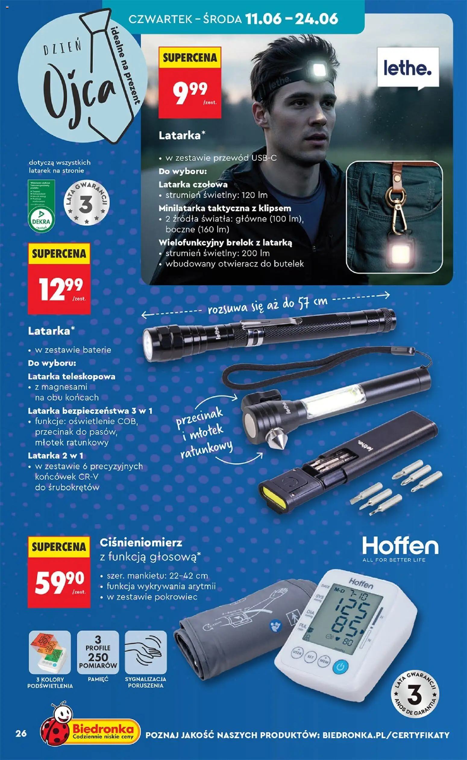Biedronka gazetka - Hity i inspiracje od 06.06.2026 | Strona: 28 | Produkty: Monitor, Ciśnieniomierz, Baterie, Latarka czołowa
