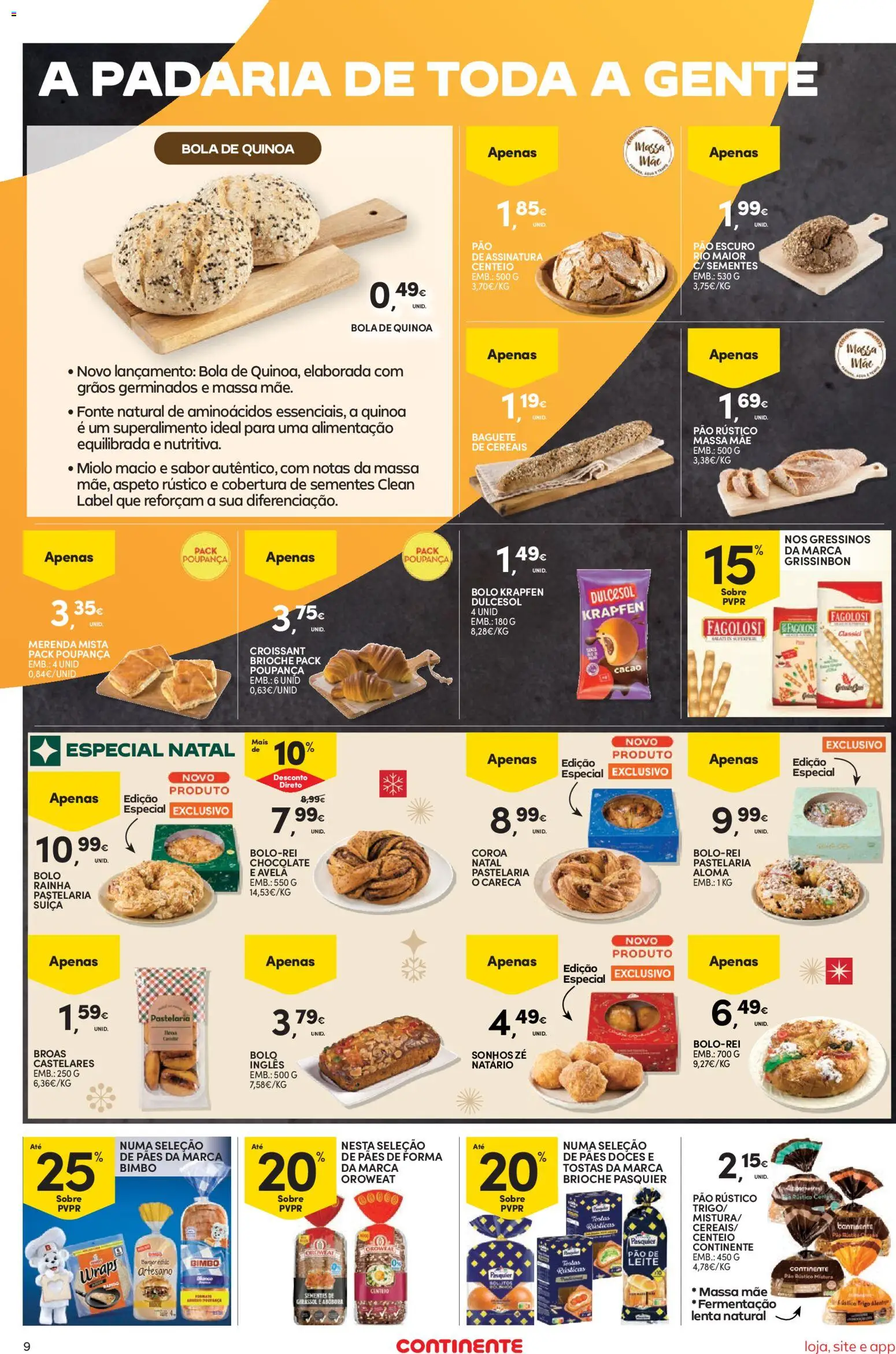 Continente folheto Bom Dia │ válido de 27/10/2026 | Página: 9 | Produtos: Padaria, Brioche, Pão, Cereais