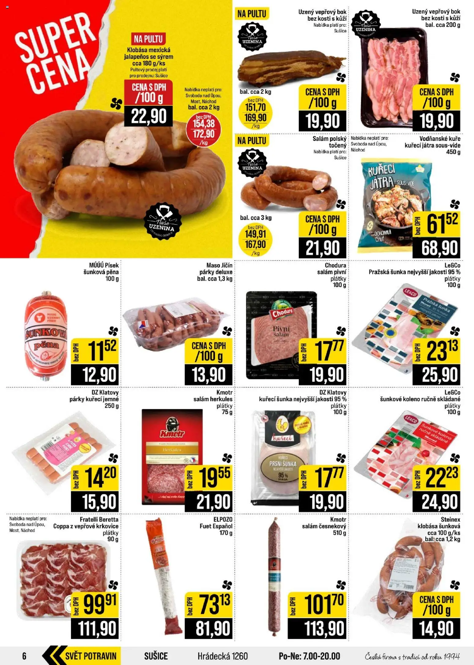 Jip leták - Cash & Carry od 02.09.2026 | Strana: 6 | Produkty: Písek, Vepřový bok bez kosti, Játra, Fuet