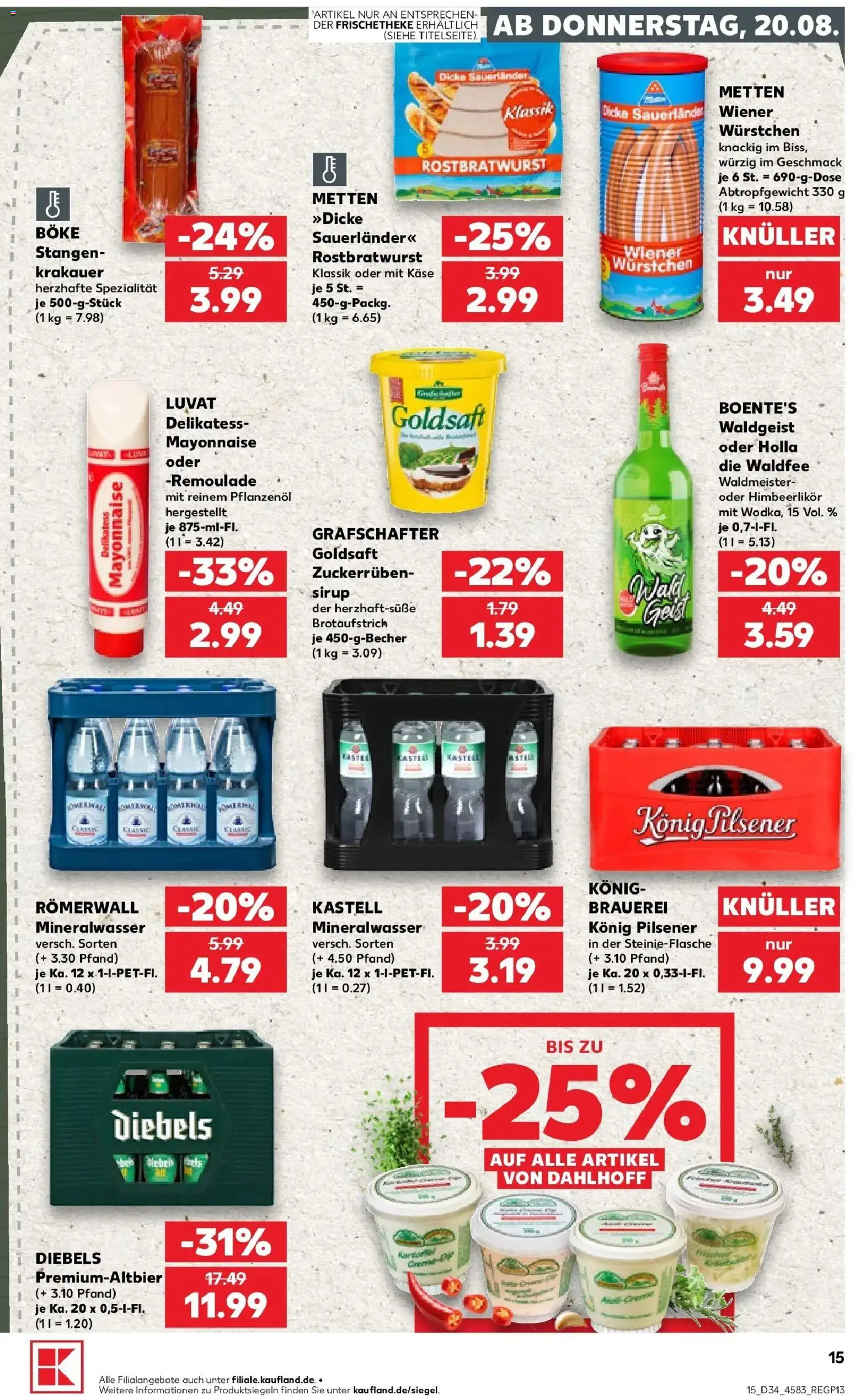 Prospekt Kaufland ab 17.08.2026 » Angebote Online zum Blättern | Seite: 26 | Produkte: Konig pilsener, Käse, Mineralwasser, Mayonnaise