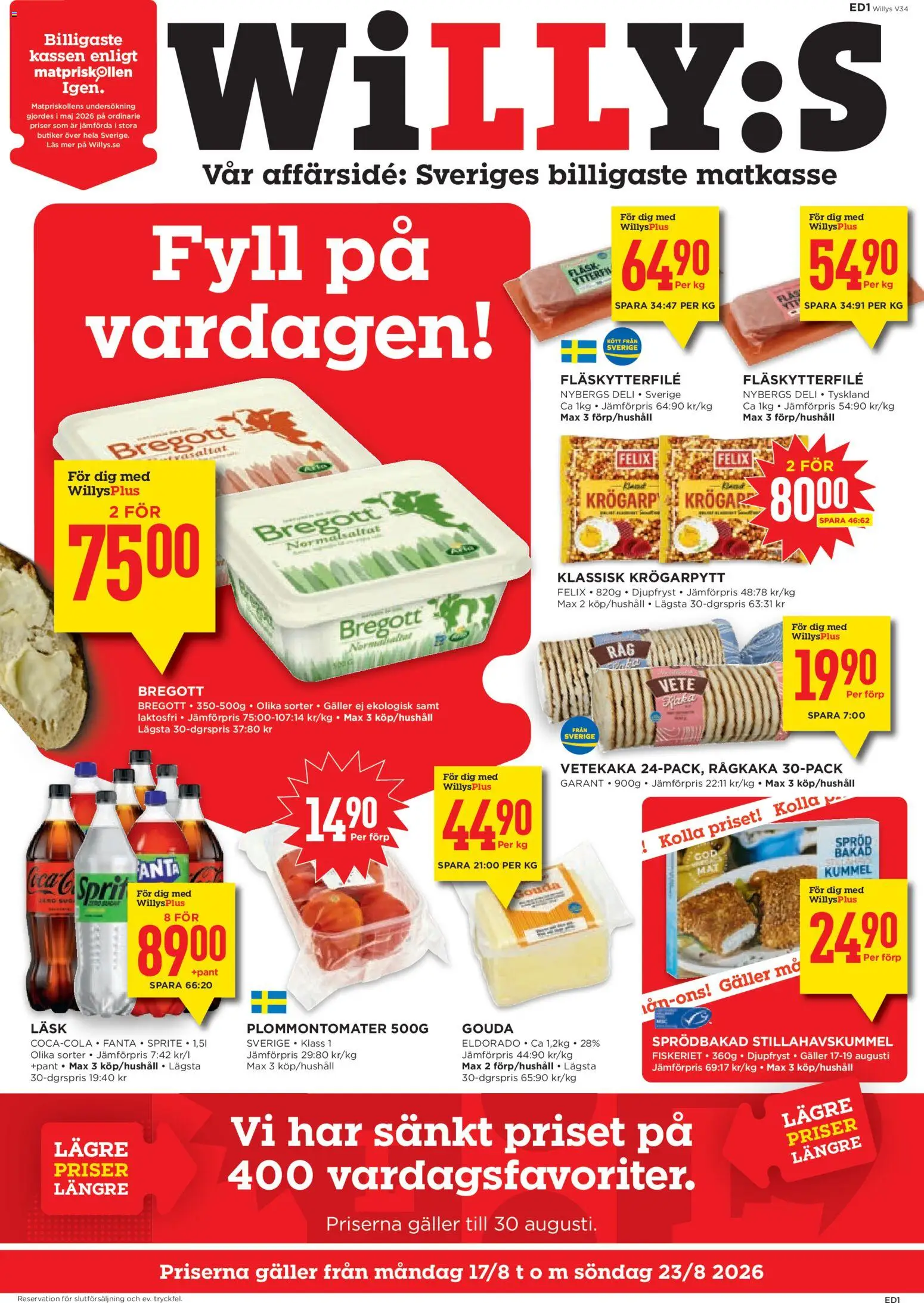 Willys reklamblad aktuell från 17/08/2026 | Sida: 1