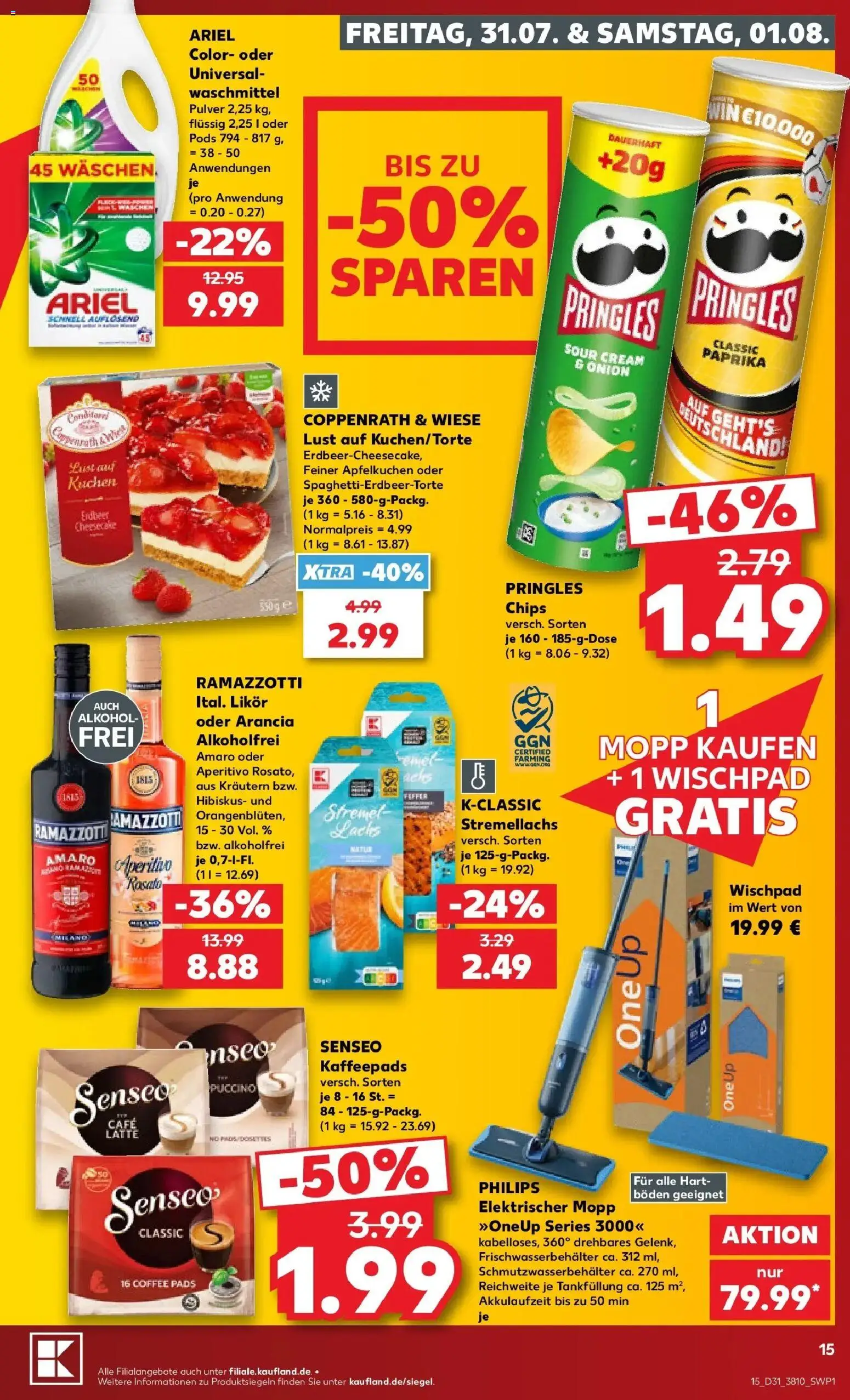Kaufland Prospekt Finsterwalde – gültig ab 30.07.2026 | Seite: 15 | Produkte: Ariel, Likör, Waschmittel, Ramazzotti