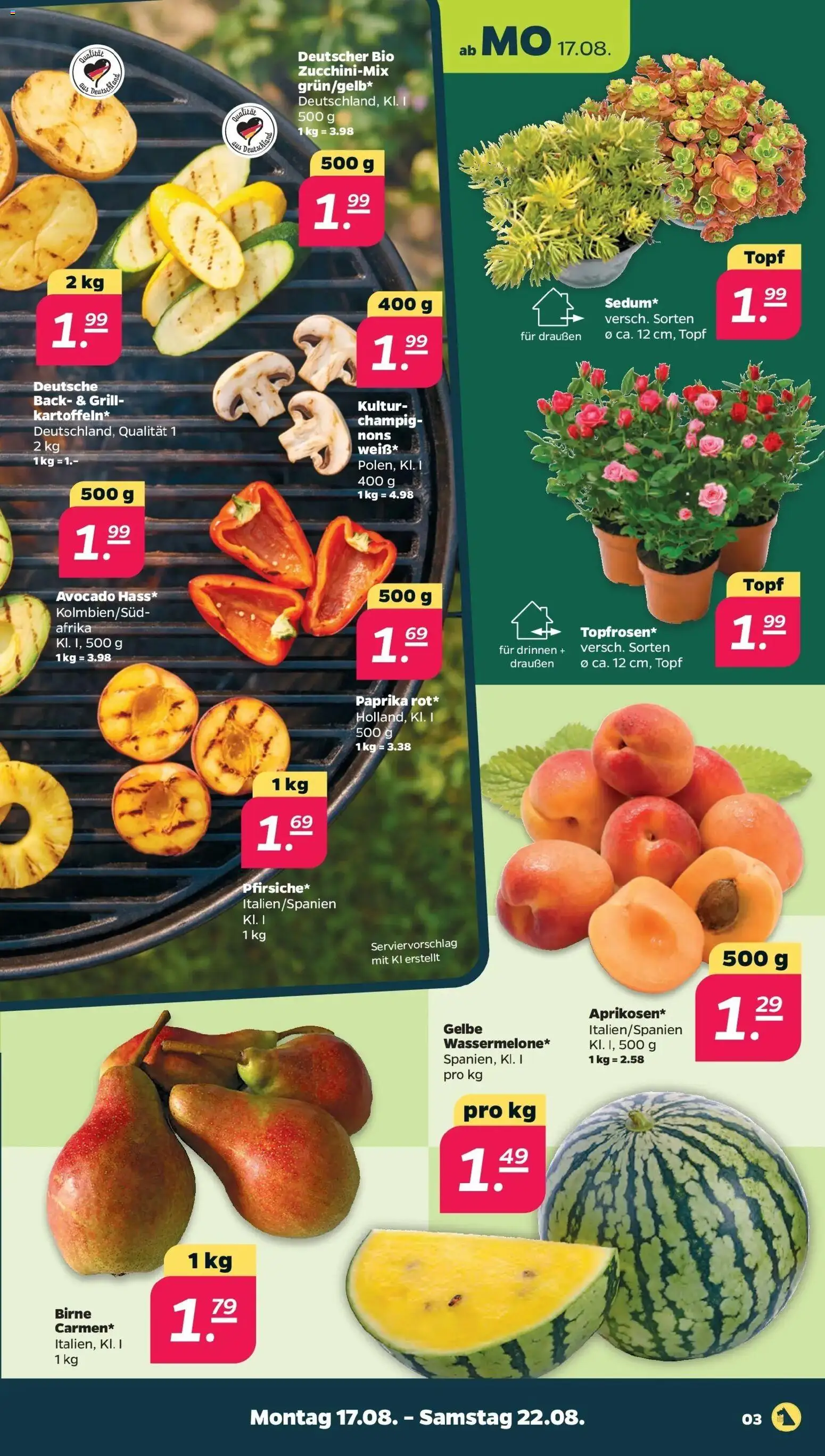 Netto - Netto APS : Wochenangebote ab 17.08.2026 → Angebote nächste Woche | Seite: 3 | Produkte: Grill, Avocado, Paprika, Birne