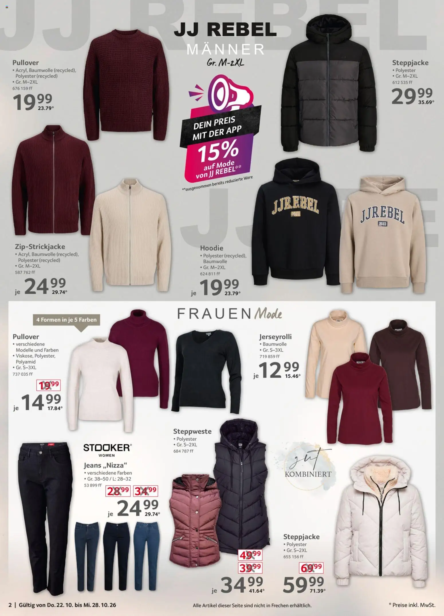 Selgros Non Food – gültig ab 22.10.2026 | Seite: 2 | Produkte: Steppweste, Hoodie, Steppjacke, Jeans