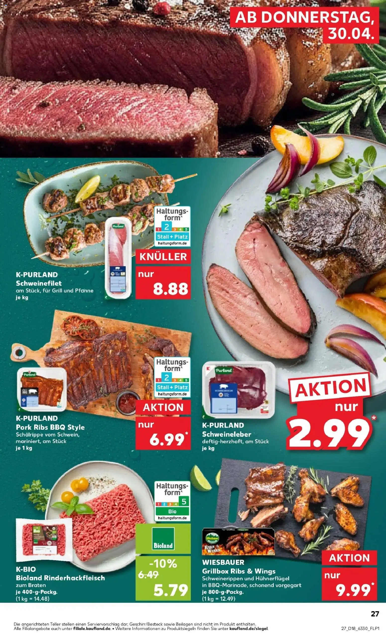 Prospekt Kaufland ab 30.04.2026 » Angebote Online zum Blättern | Seite: 27 | Produkte: Grill, Schweinefilet