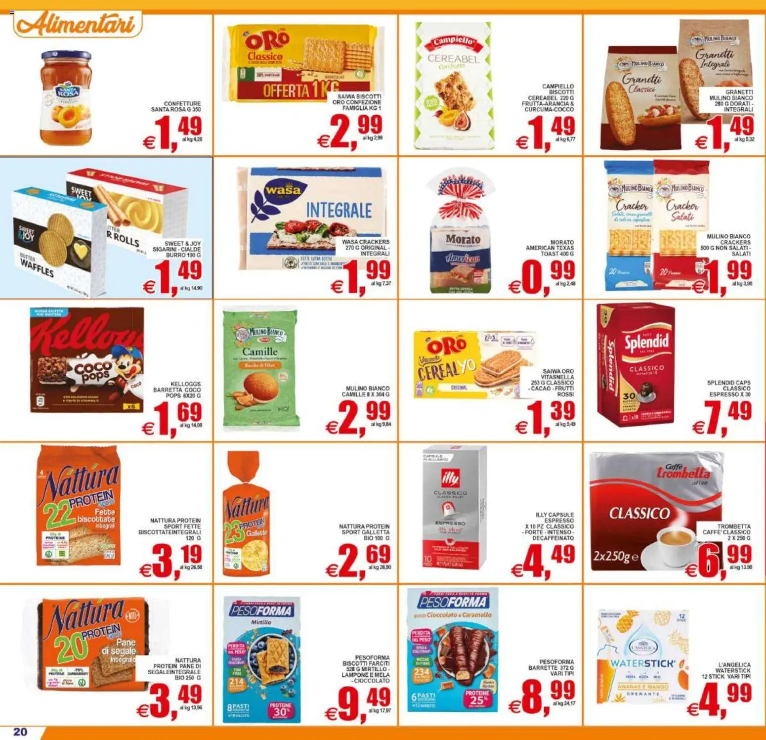 Volantino Pewex del 22/07/2026 | Pagina: 20 | Prodotti: Caffè, Burro, Crackers, Barretta