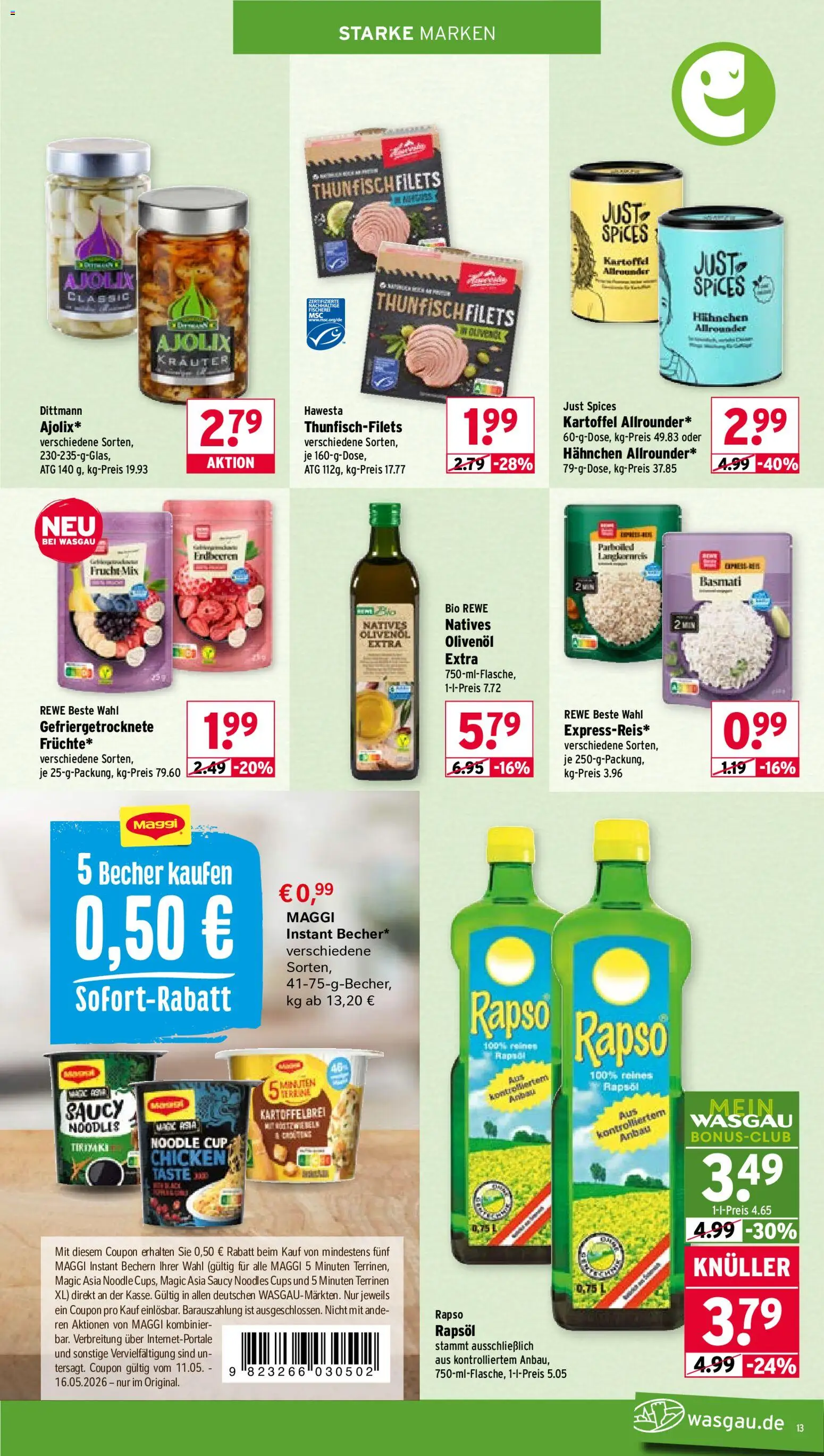 Wasgau Prospekt 	 – gültig ab 11.05.2026 | Seite: 13