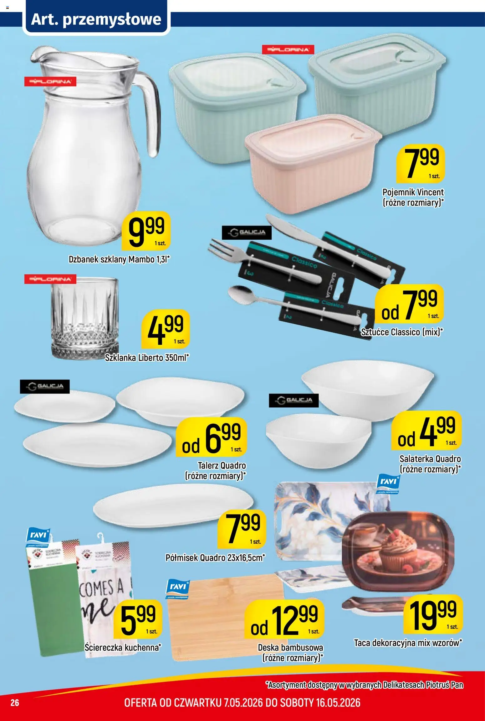 Piotruś Pan gazetka od 07.05.2026 | Strona: 26 | Produkty: Szklanka, Dzbanek, Sztućce