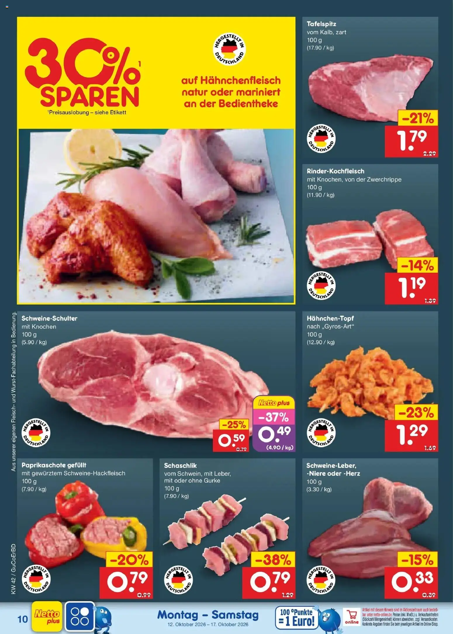 Netto Marken-Discount Prospekt Delitzsch – gültig ab 12.10.2026 | Seite: 12 | Produkte: Tafelspitz, Fleisch