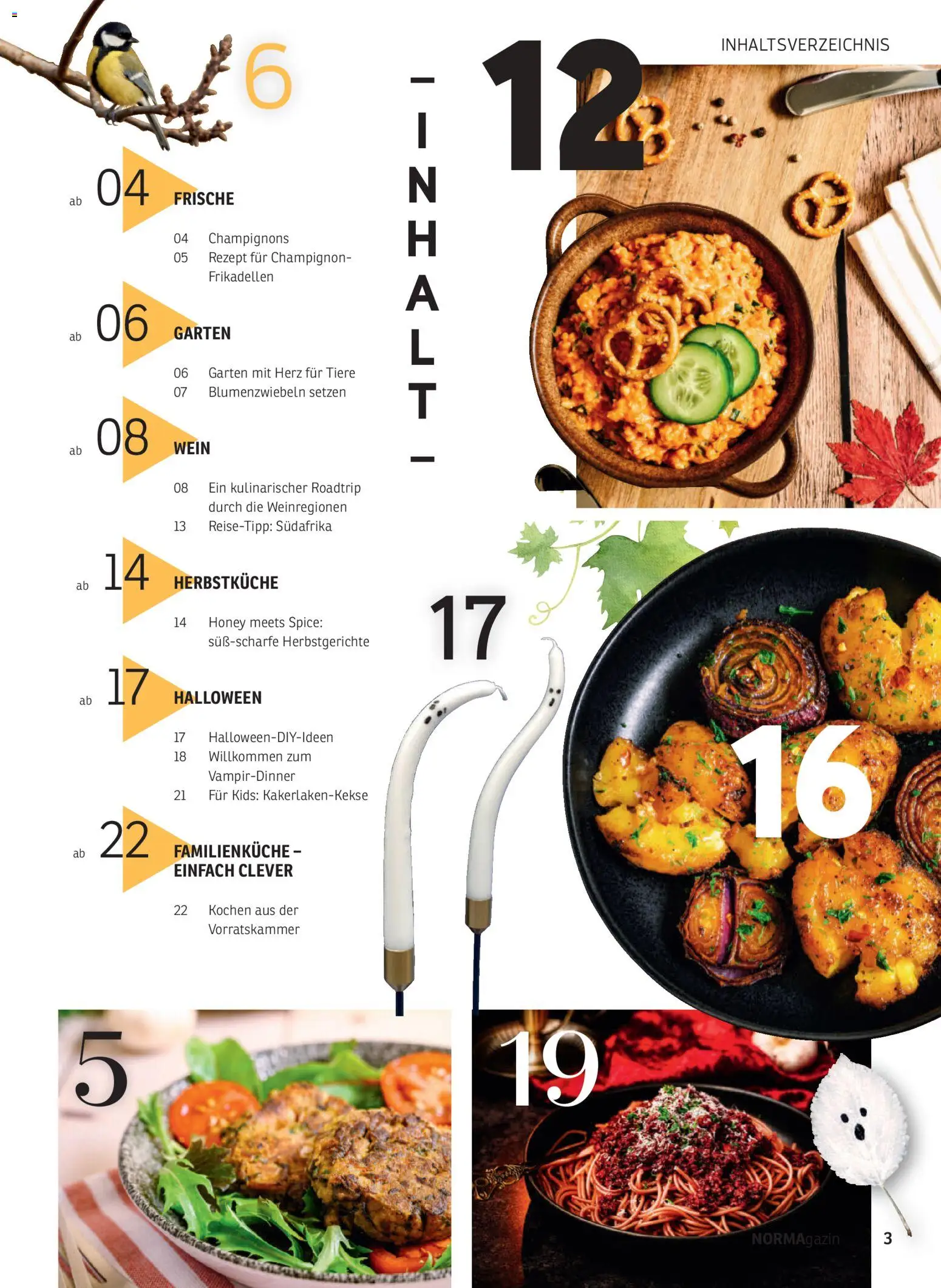 Norma NORMAgazin September/Oktober 2026 – gültig ab 01.09.2026 | Seite: 3 | Produkte: Champignons, Frische champignons, Wein