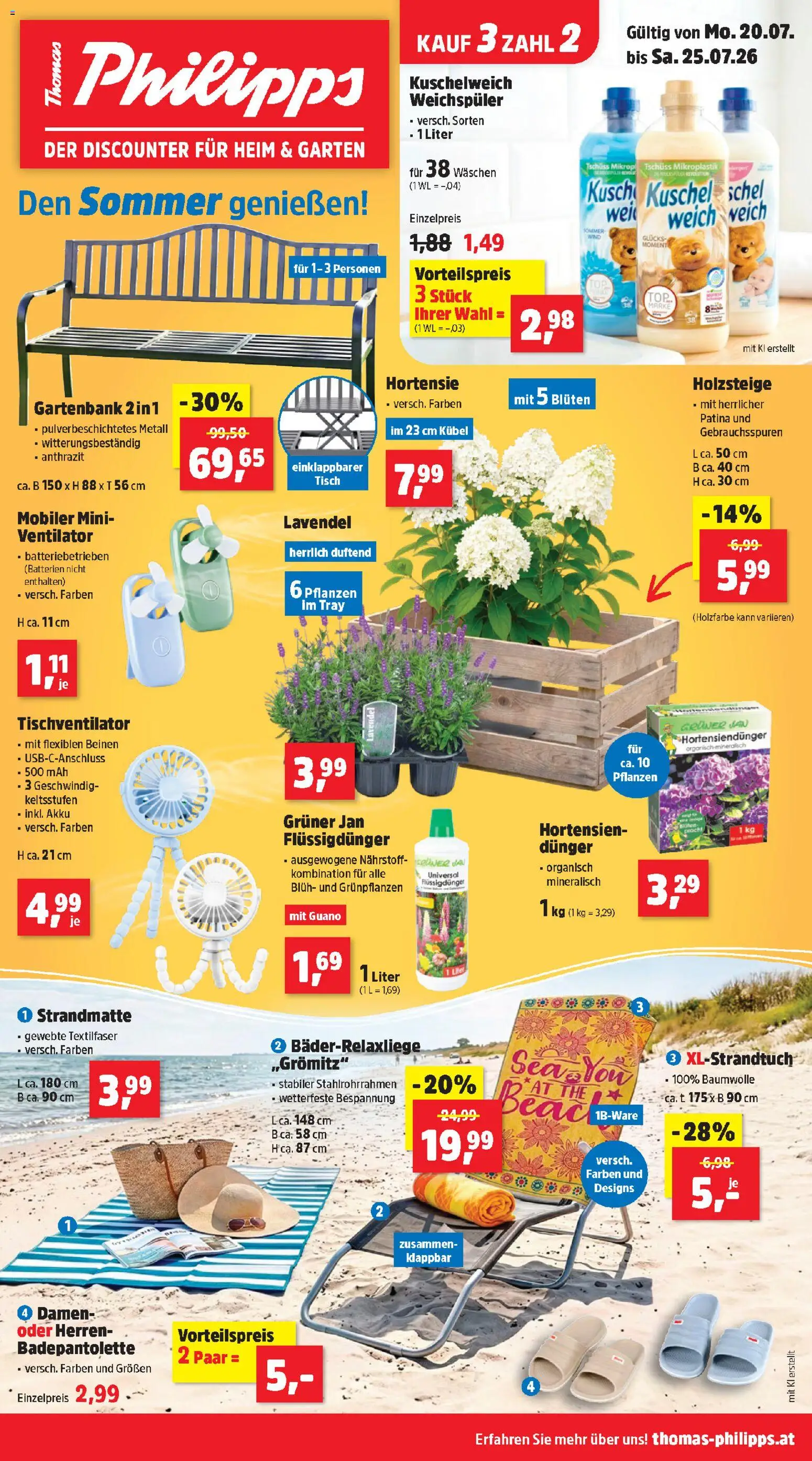 Thomas Philipps Flugblatt gültig ab 20.07.2026 | Seite: 1 | Produkte: Ventilator, Tisch, Weichspüler