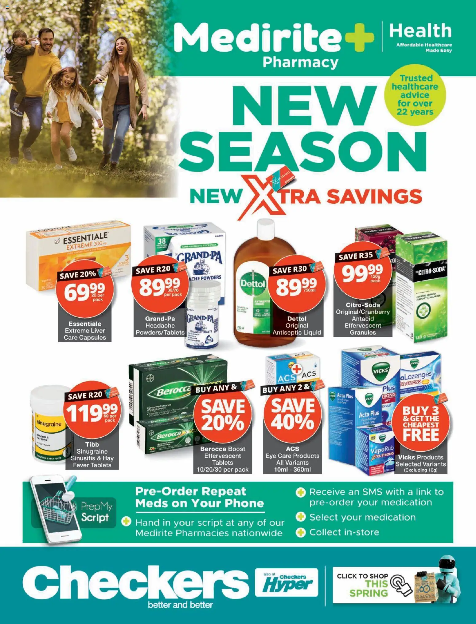 New Checkers catalogue – valid from 21/09/2026 | Page: 1 | Products: Phone, Liver, Antiseptic liquid, Cough syrup
