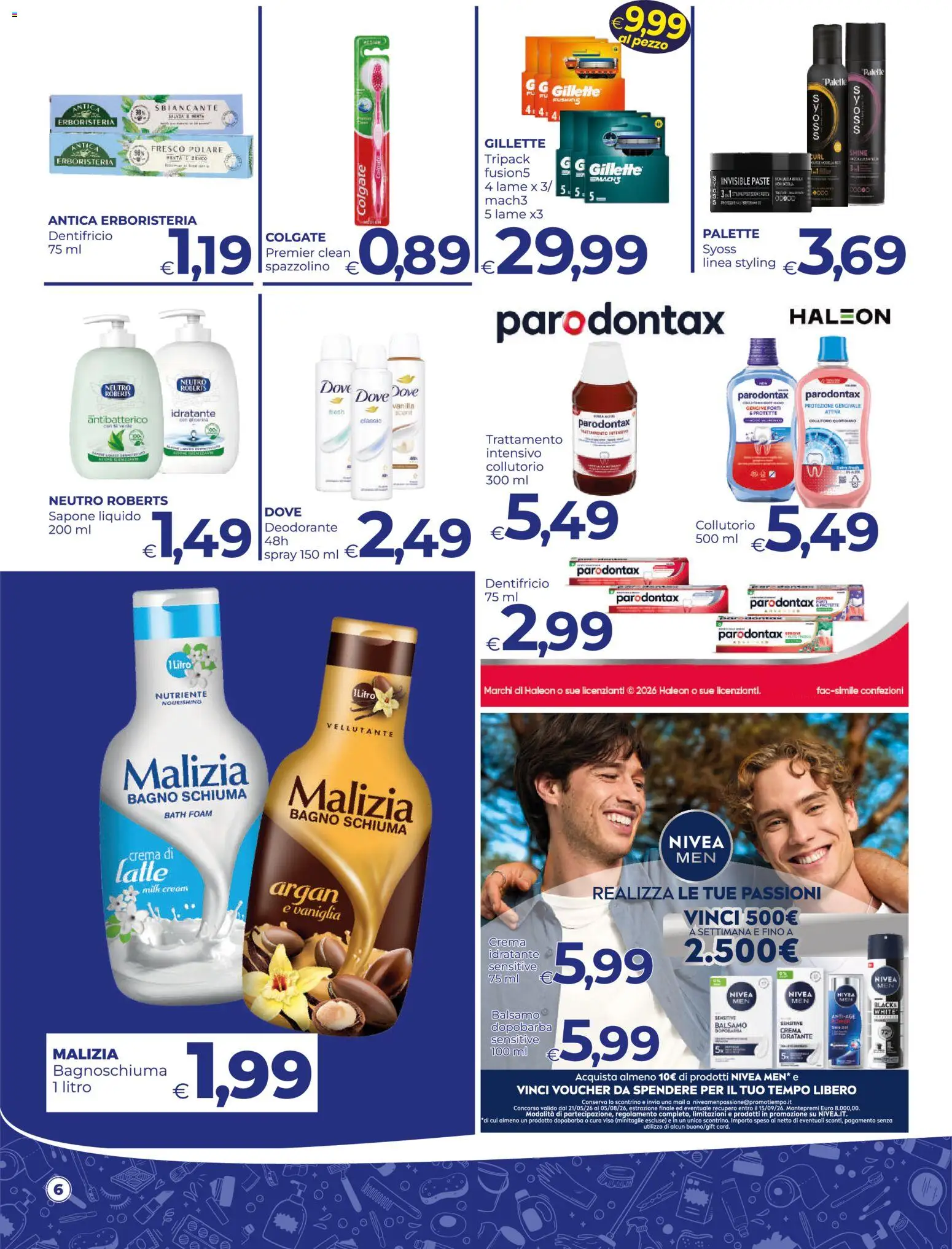 Volantino Pilato del 23/06/2026 | Pagina: 6 | Prodotti: Sapone, Deodorante, Spazzolino, Collutorio