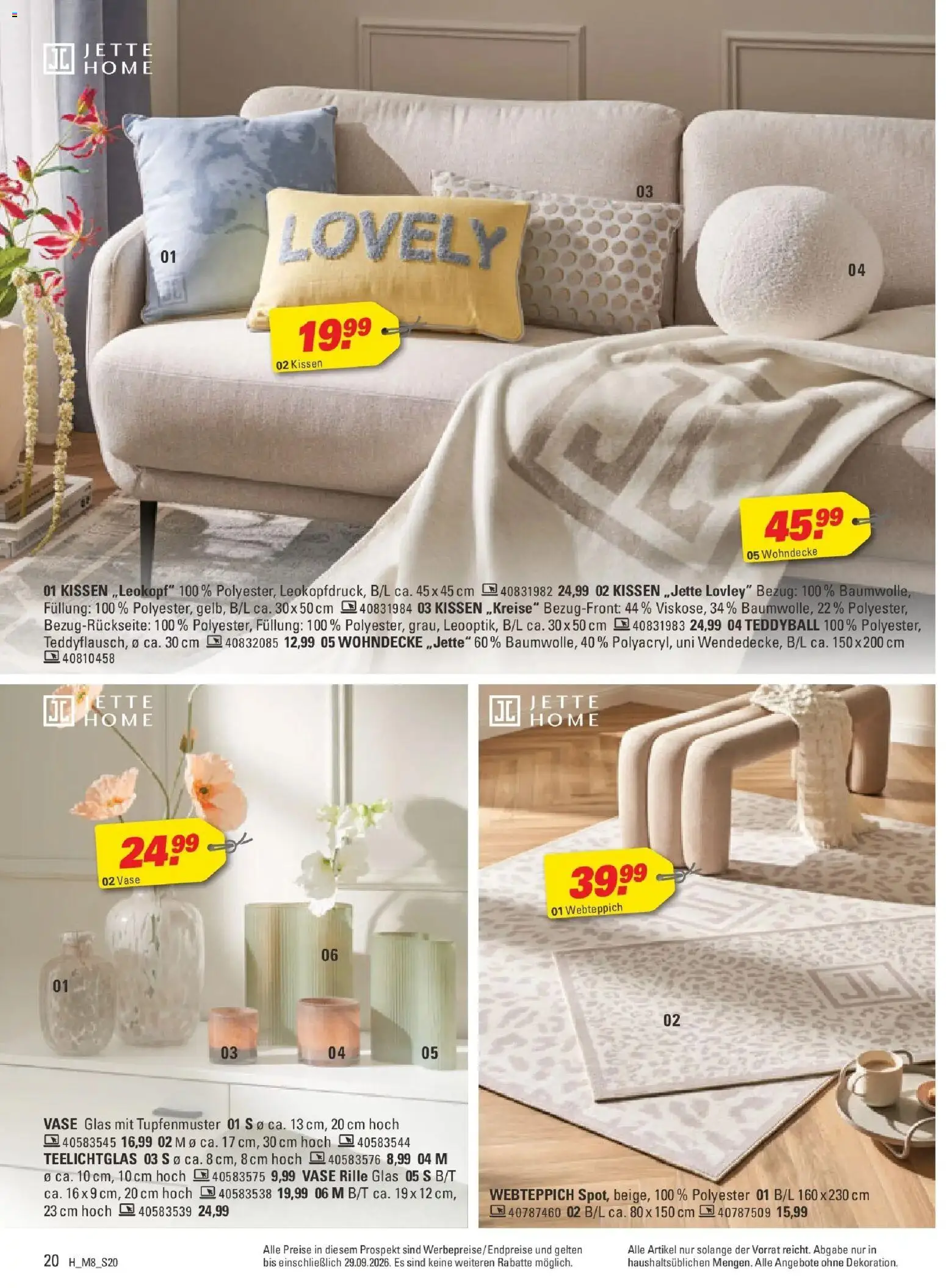 Höffner Prospekt Münster (ab 09.09.2026) zum Blättern | Seite: 20 | Produkte: Kissen, Vase