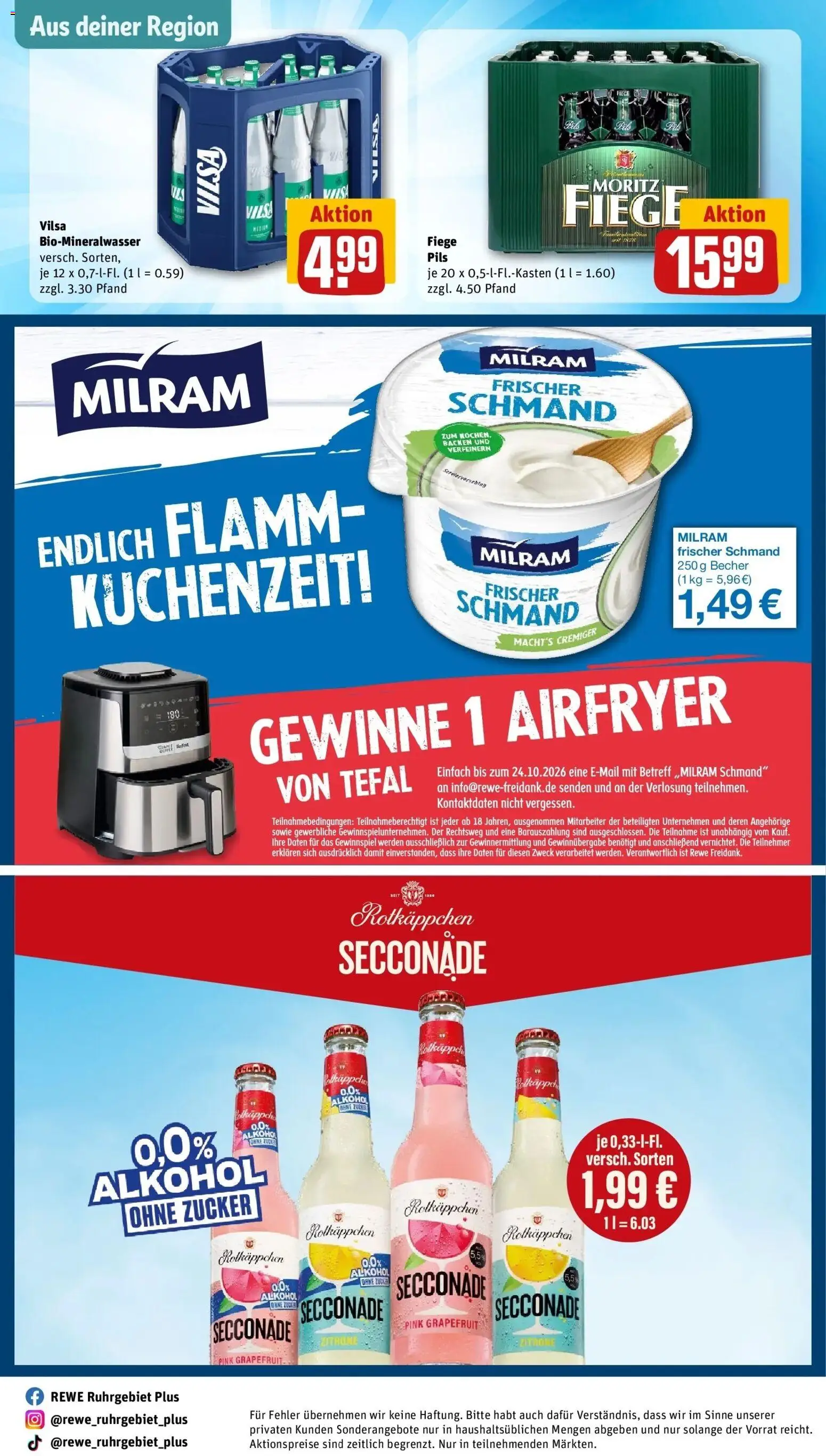 REWE Prospekt ab 05.10.2026 zum Blättern » Angebote | Seite: 33 | Produkte: Milram, Alkohol, Zucker, Rotkäppchen