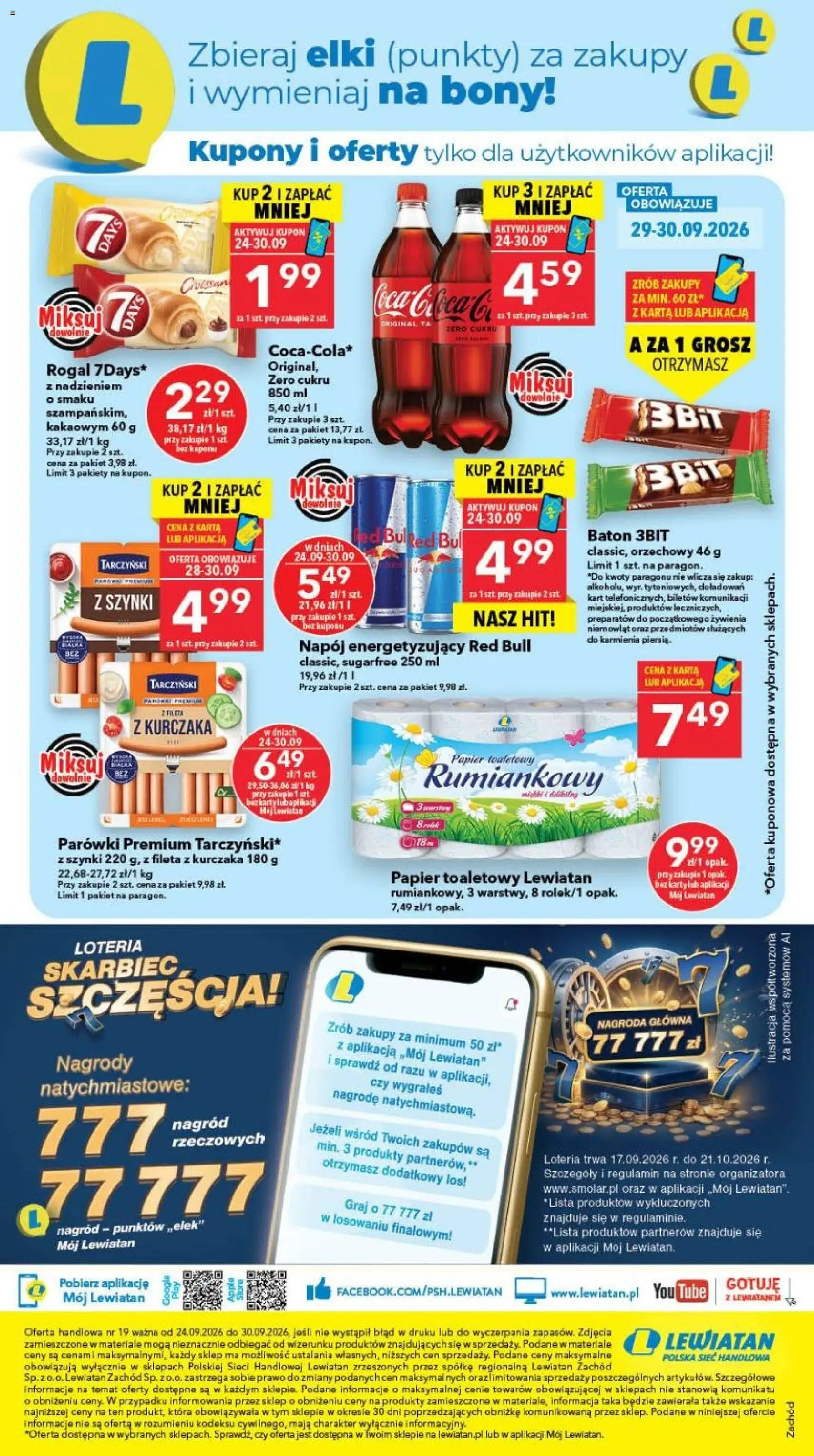 Lewiatan gazetka - Szczecin od 24.09.2026 | Strona: 8 | Produkty: Croissant, Red bull, Papier toaletowy, Baton
