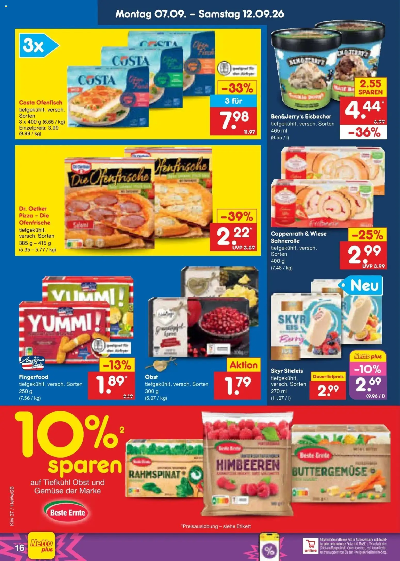 Netto Marken-Discount Prospekt Hamburg – gültig ab 07.09.2026 | Seite: 24 | Produkte: Ofenfrische, Skyr, Obst, Pizza