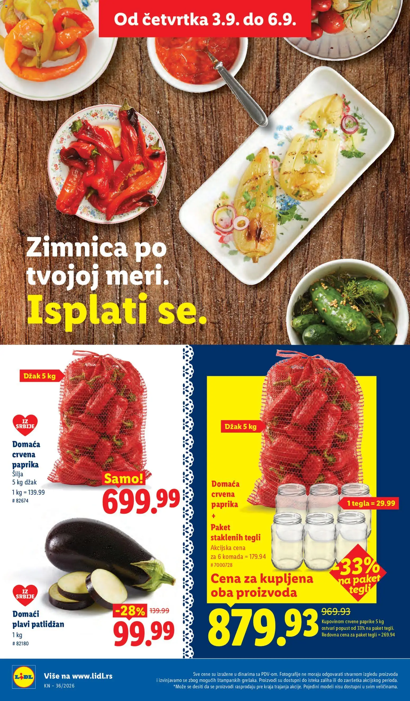 Lidl katalog - važi od 03.09.2026 | Strana: 52 | Proizvode: Plavi patlidžan, Crvena paprika, Paprika, Tegla