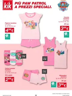 Anteprima del volantino KiK volantino valido a partire dal 06/07/2026 | Pagina: 4 | Prodotti: Mutandine, Calzini, Pigiama
