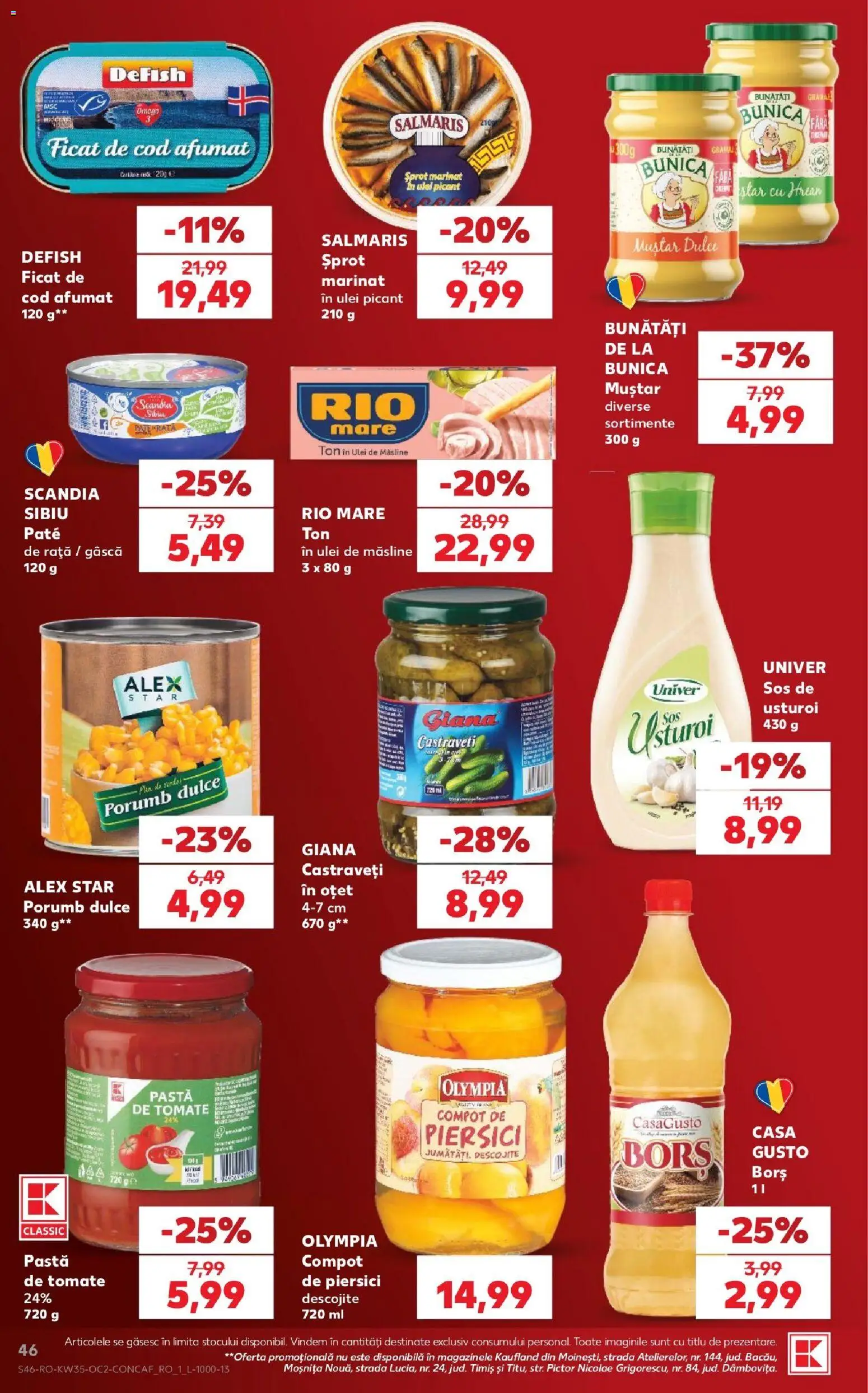 Noul catalog Kaufland – valabil de la 26.08.2026 | Pagină: 46 | Produse: Ulei, Porumb, Sos, Usturoi