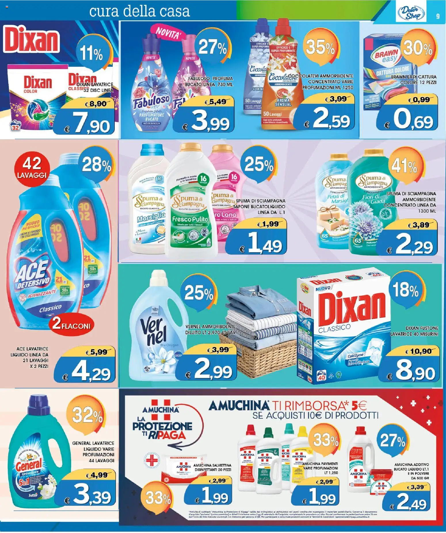 Volantino Deter Shop del 01/07/2026 | Pagina: 9 | Prodotti: Sapone, Ammorbidente, Lavatrice, Profumo