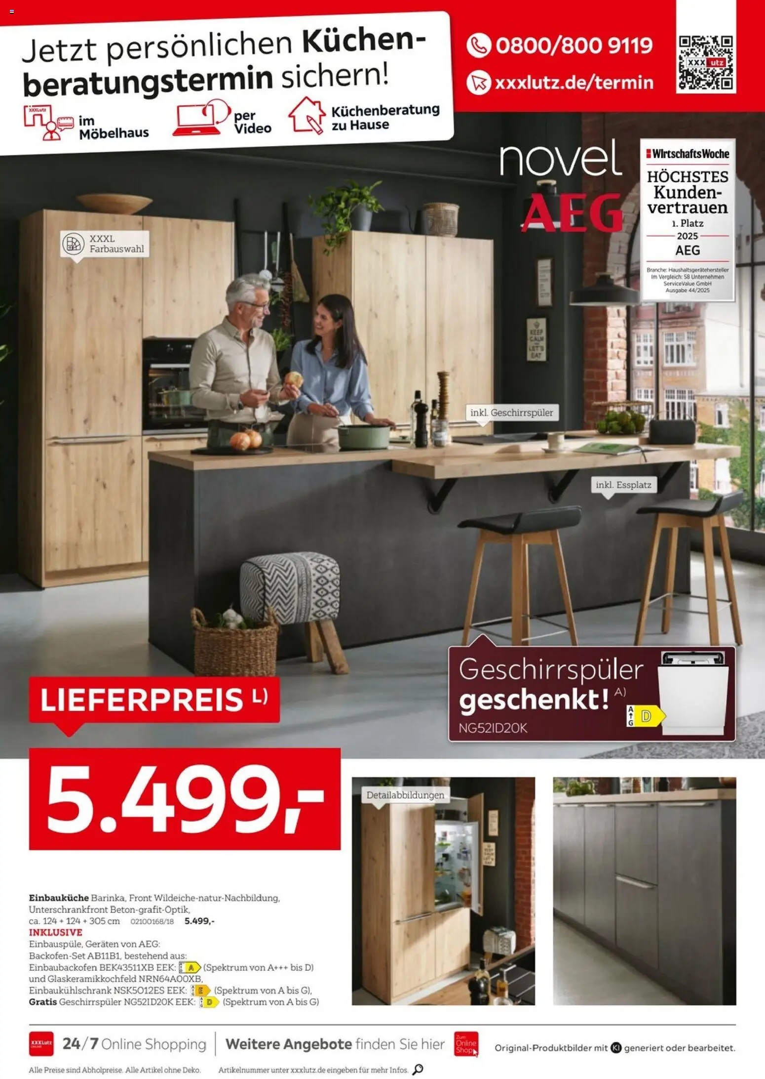 XXXLutz Nr. 1 bei Küchen – gültig ab 26.09.2026 | Seite: 6 | Produkte: Geschirrspüler, Einbauküche, Kuchen, Video