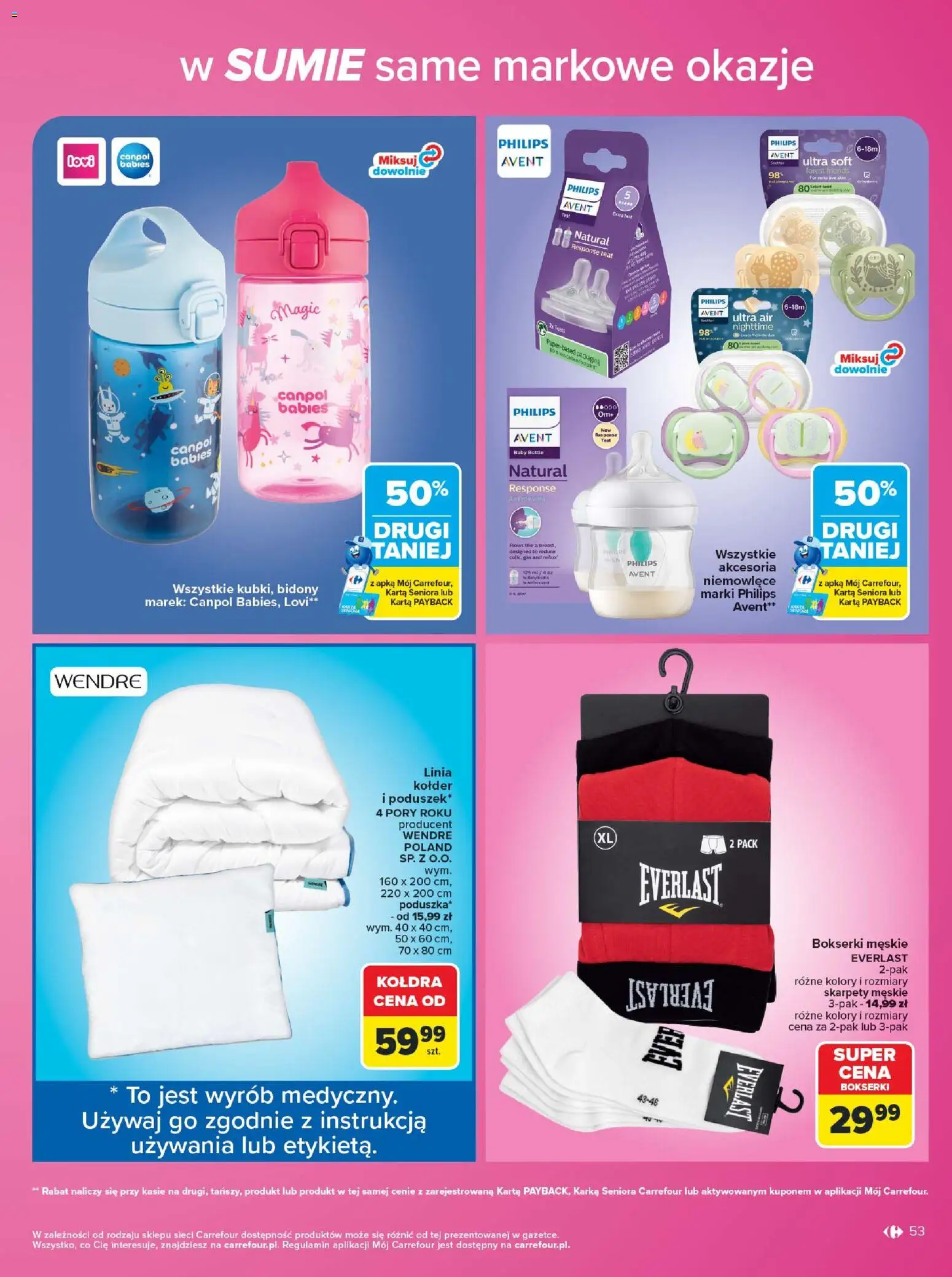 Carrefour gazetka - Same markowe okazje od 03.08.2026 | Strona: 53 | Produkty: Karta, Bokserki, Bokserki męskie, Skarpety męskie