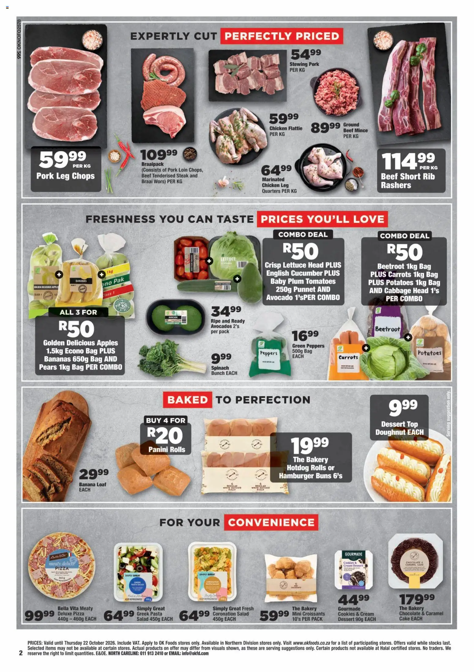 New OK Foods catalogue – valid from 14/10/2026 | Page: 2 | Products: Bakery, Dessert, Bananas, Cookies