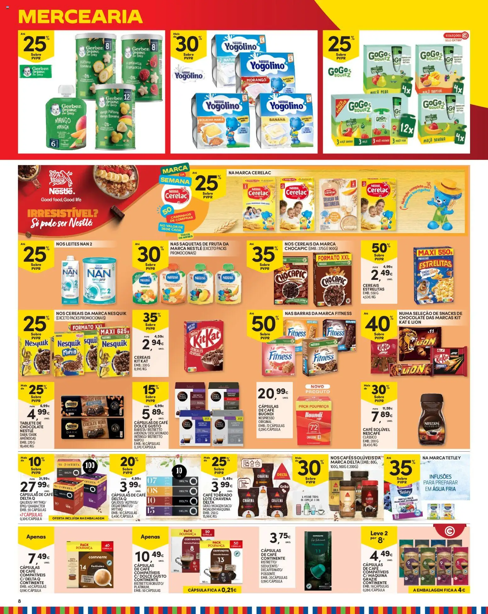 Continente Madeira │ válido de 04/08/2026 | Página: 8 | Produtos: Banana, Café solúvel, Nespresso, Maça