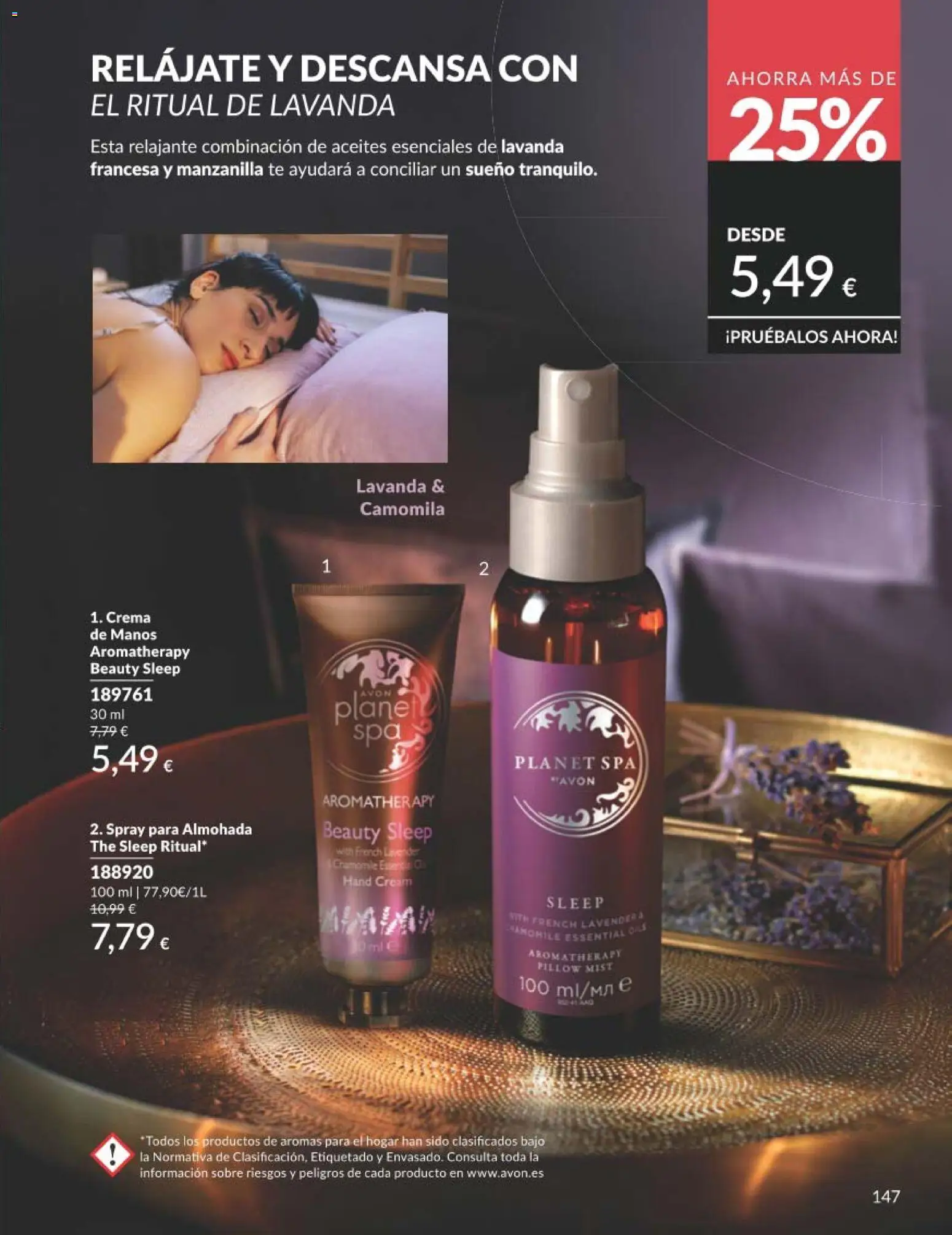 Catálogo AVON campaña 8 │ válido desde el 01/08/2026 | Página: 147 | Productos: Crema de manos, Crema, Té, Almohada