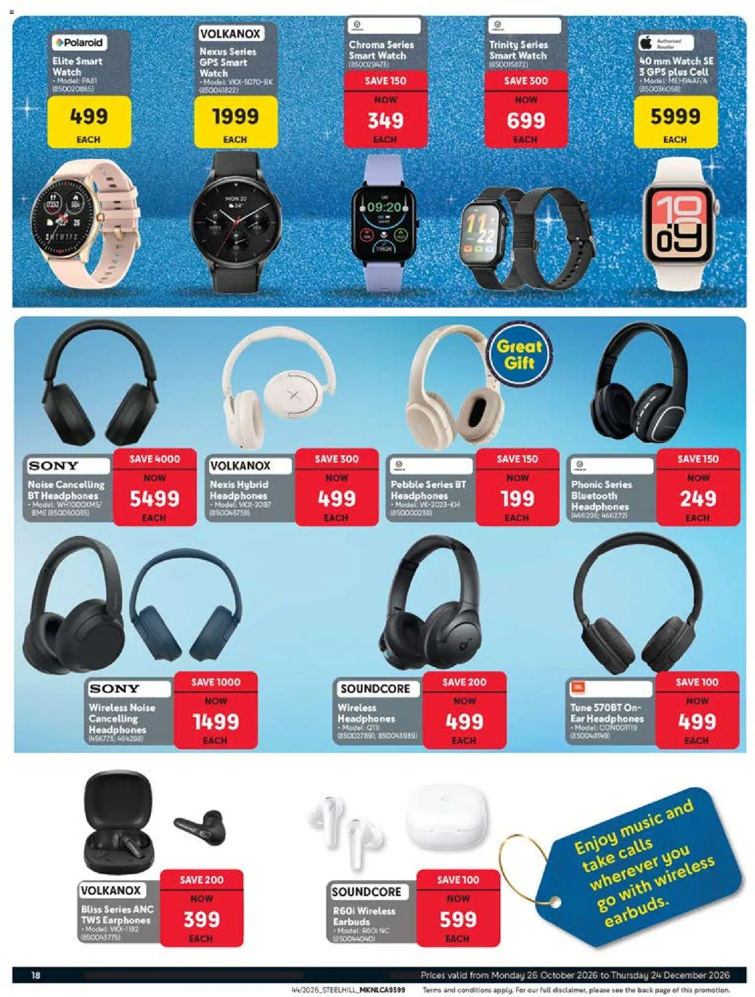 New Makro catalogue – valid from 26/10/2026 | Page: 18 | Products: Watch, Earphones, Earbuds, Headphones