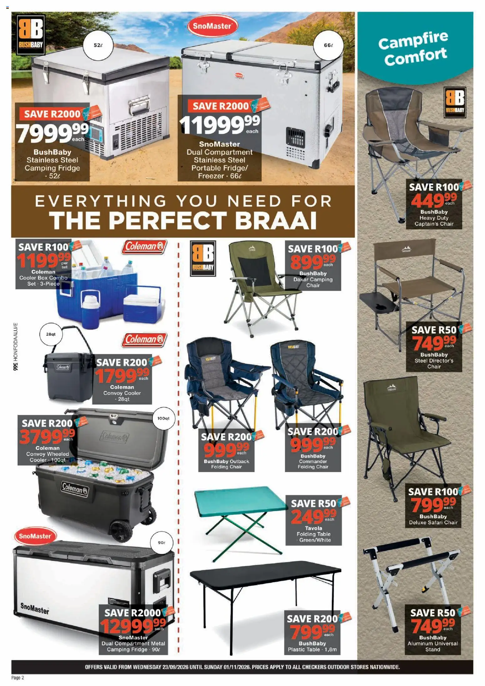 New Checkers catalogue – valid from 23/09/2026 | Page: 2 | Products: Table, Chair, Box, Fridge