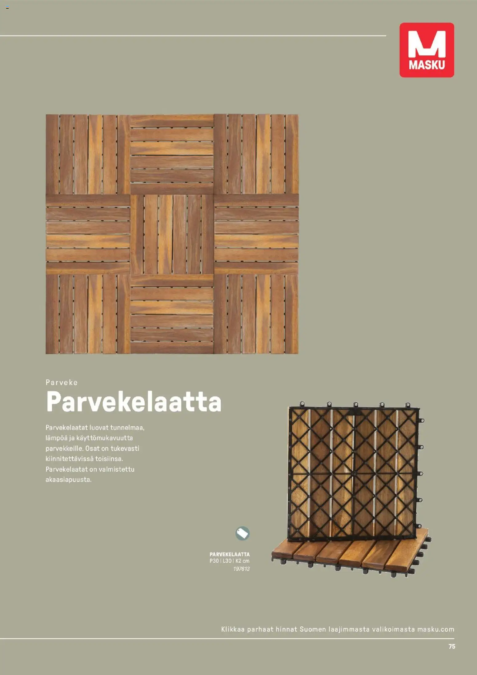 Masku tarjoukset - Puutarhakalustekuvasto 2026 – voimassa 09/03/2026 alkaen | Sivu: 75