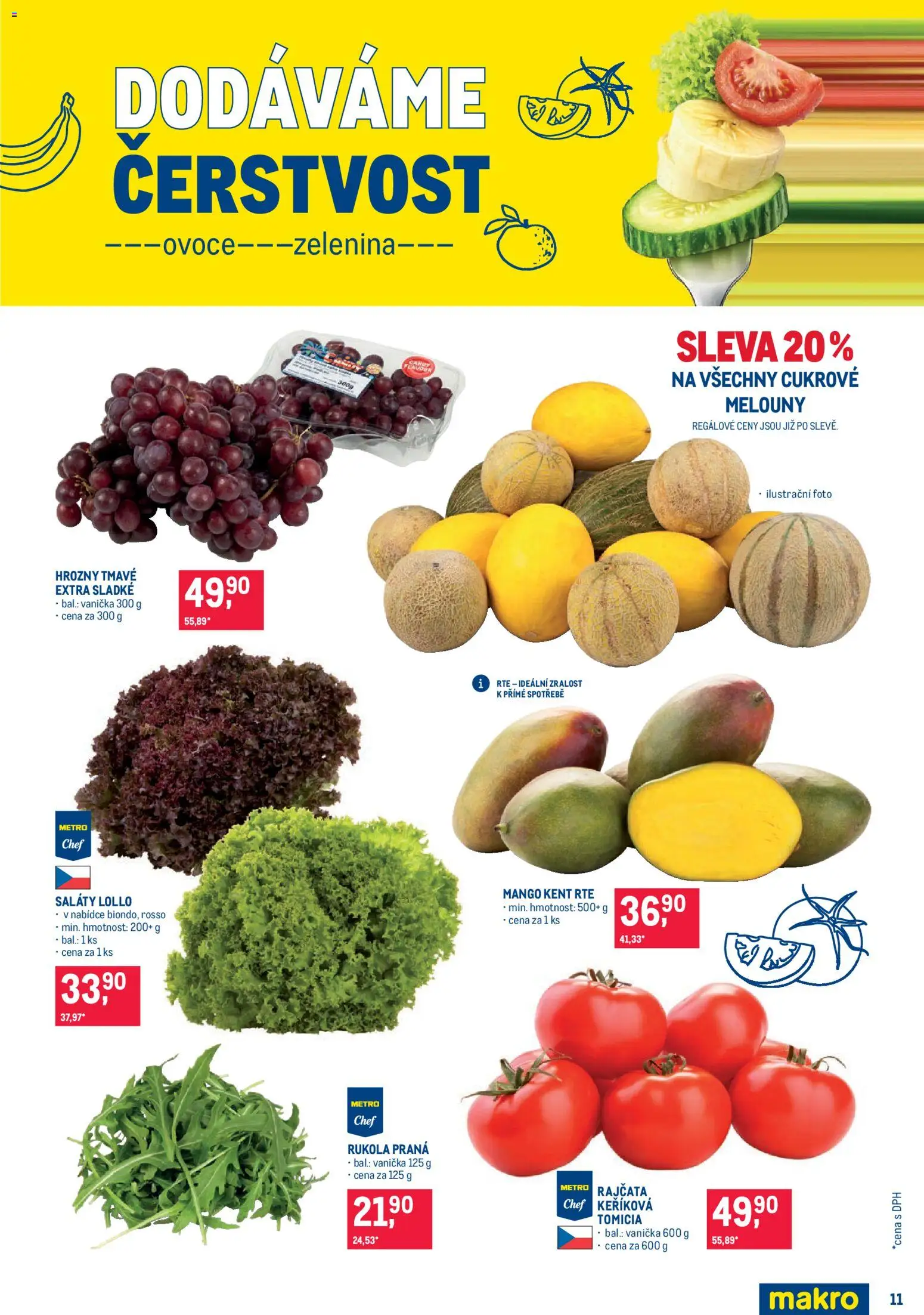 Makro leták - Pro milovníky jídla od 15.07.2026 | Strana: 11 | Produkty: Ovoce, Saláty, Rajčata, Zelenina