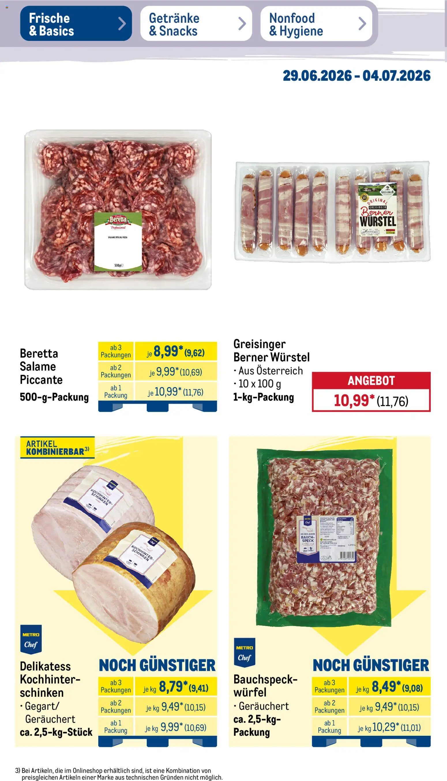 Metro Non Food & Hygiene – gültig ab 29.06.2026 | Seite: 43 | Produkte: Schinken, Pizza