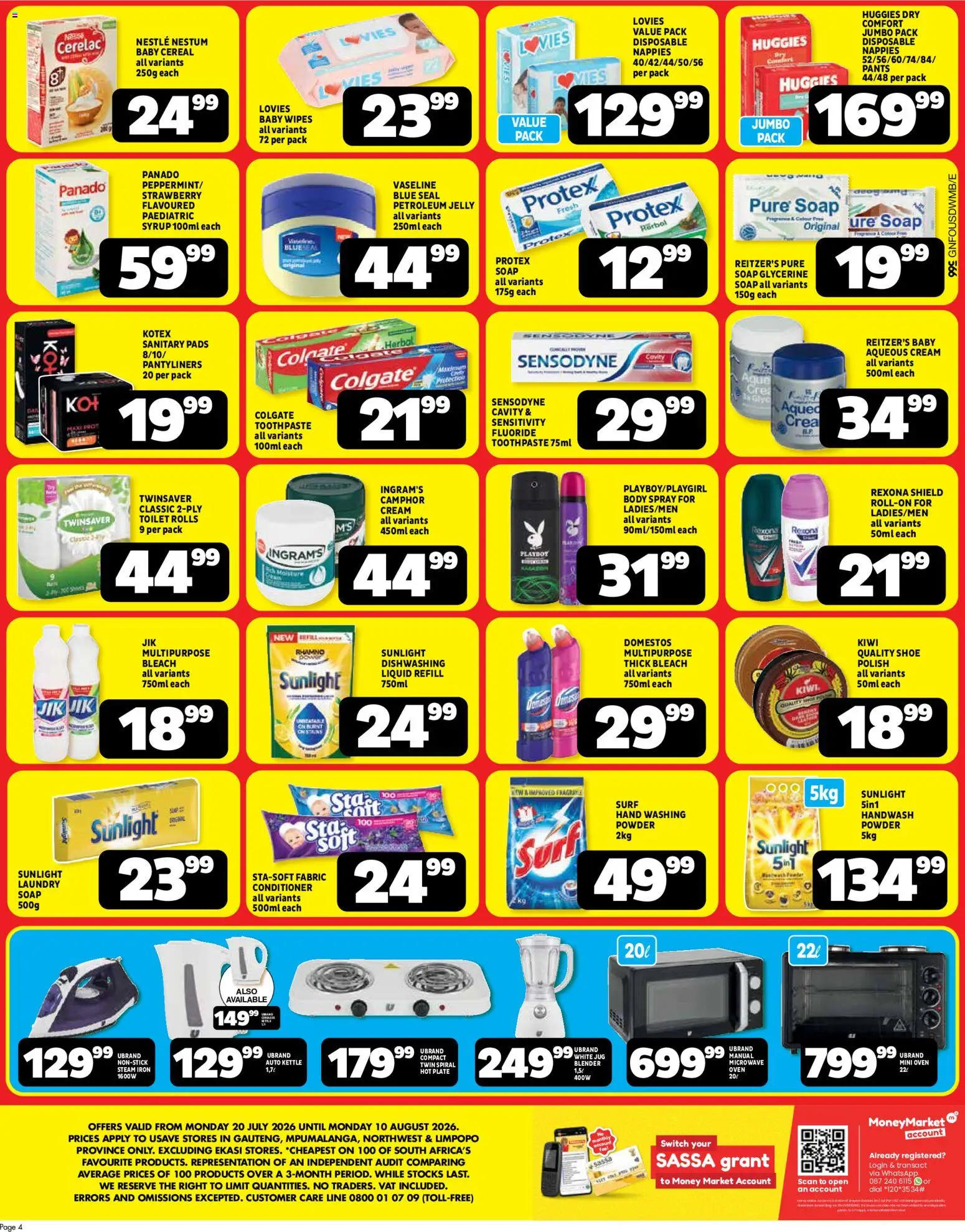 New Usave catalogue – valid from 20/07/2026 | Page: 4 | Products: Pads, Hot plate, Switch, Cream