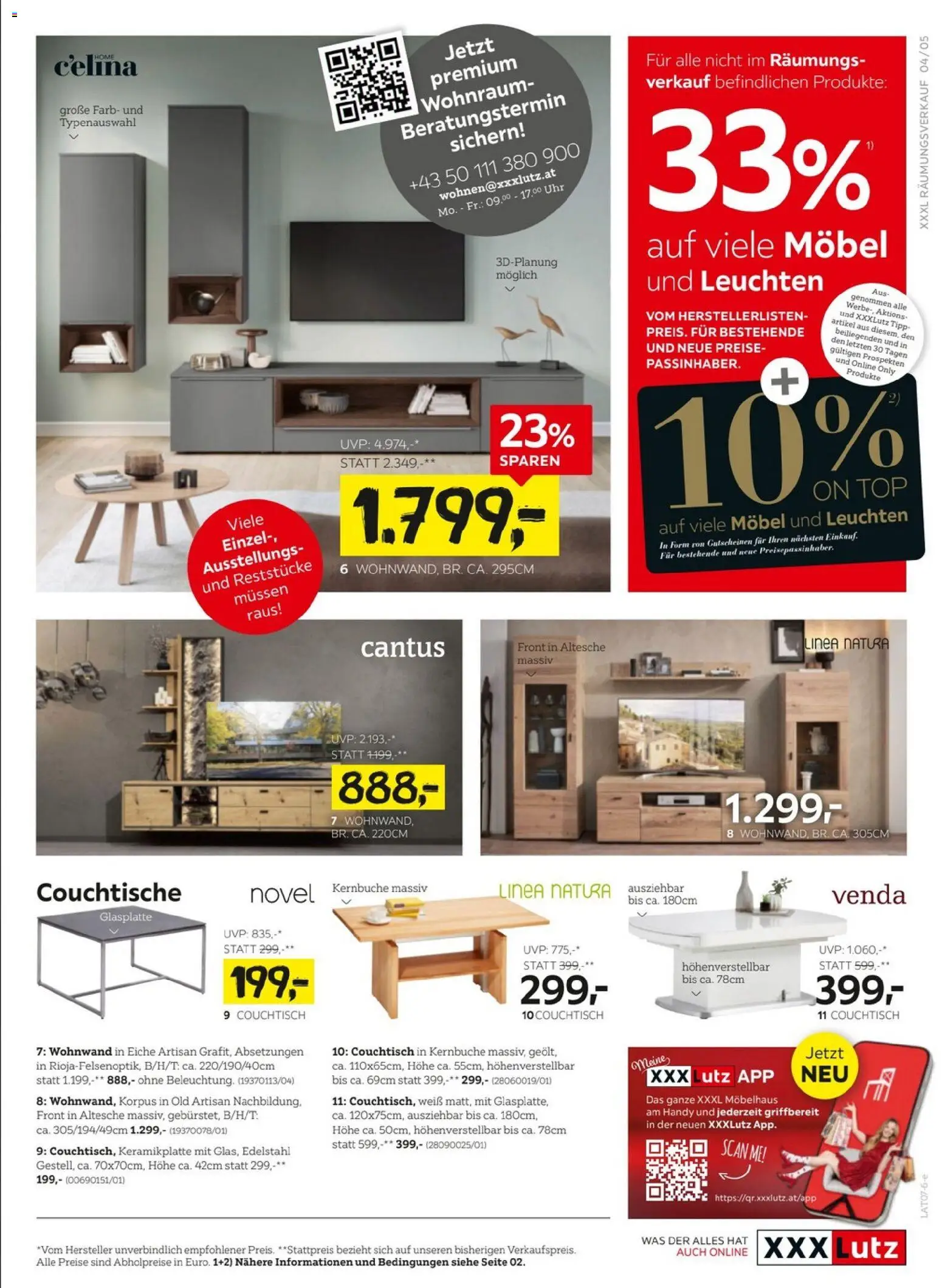XXXLutz Flugblatt gültig ab 21.07.2026 | Seite: 5 | Produkte: Uhr, Couchtisch