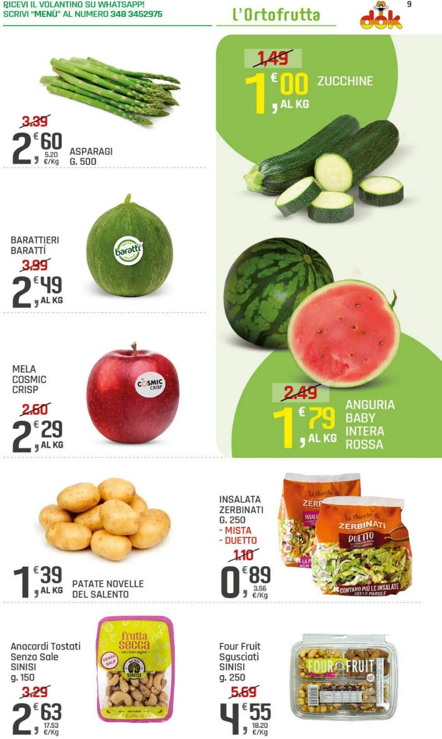 Volantino DOK del 21.05.2026 | Pagina: 9 | Prodotti: Patate, Anacardi, Anguria, Zucchine