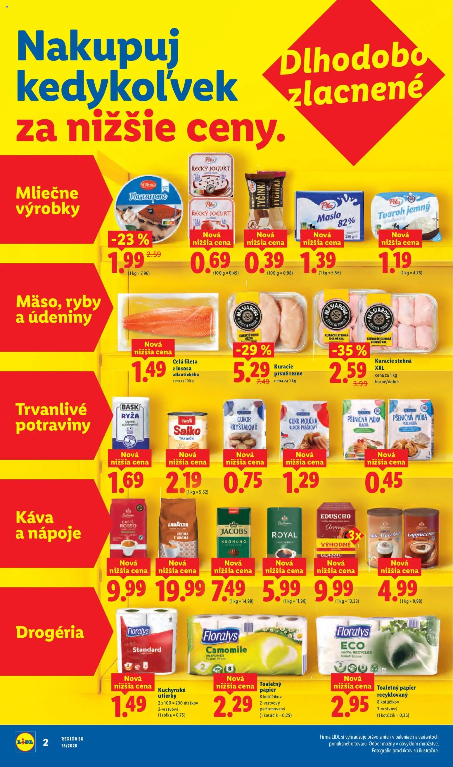 Nové Lidl akcie – leták je platný od 24.08.2026 | Strana: 4 | Produkty: Lavazza, Toaletný papier, Mascarpone, Utierky