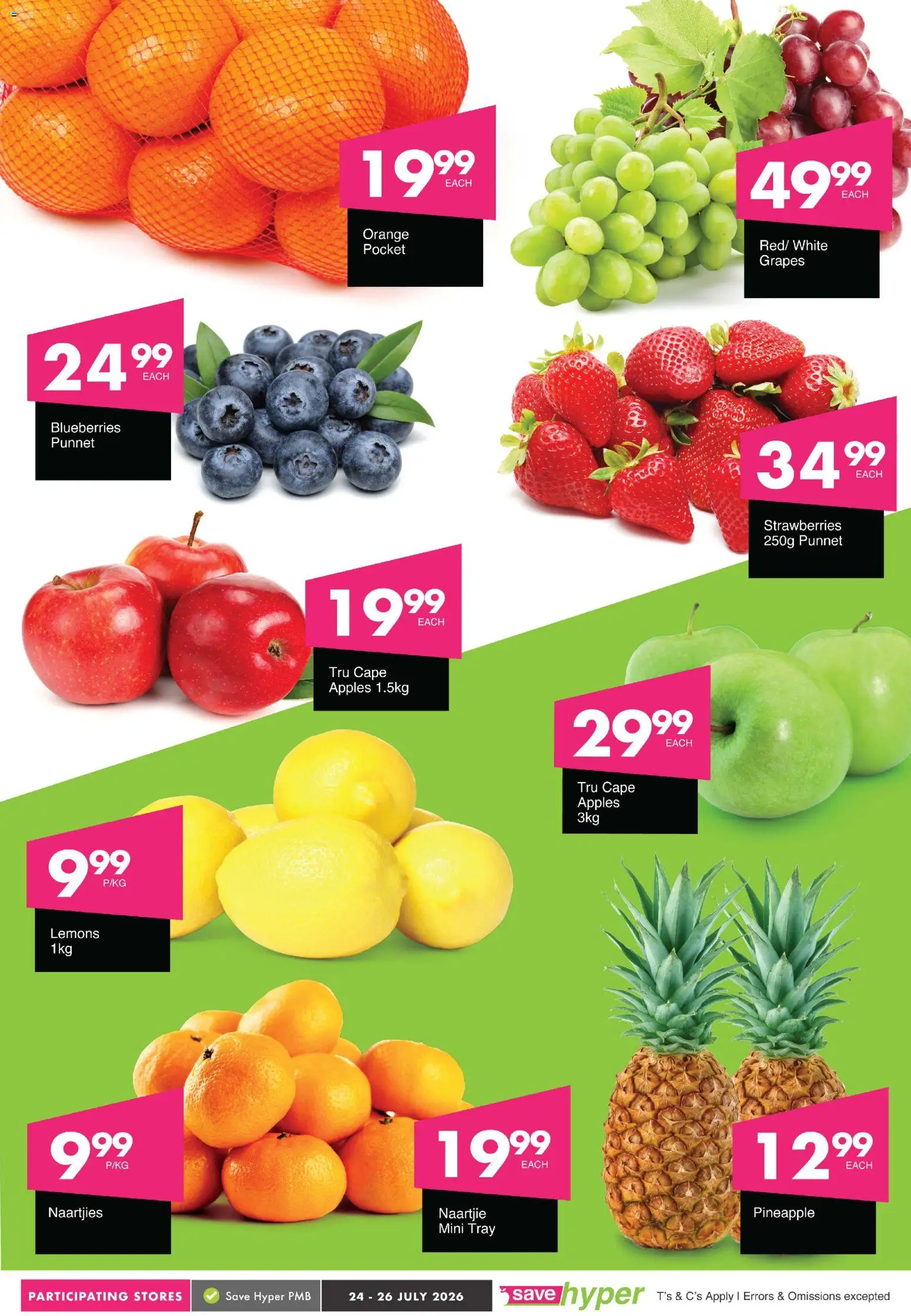 New Save catalogue – valid from 24/07/2026 | Page: 6 | Products: Blueberries, Apples, Strawberries, Grapes