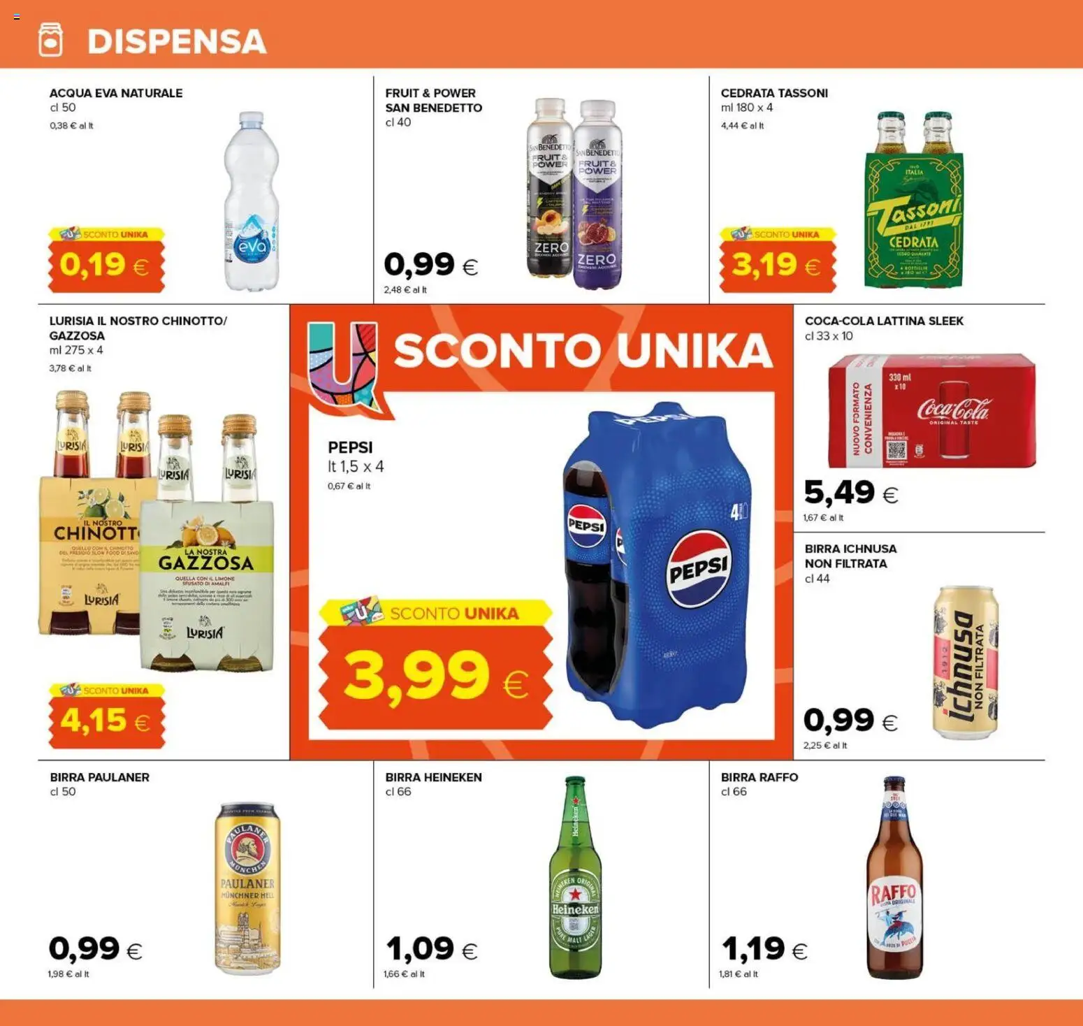 Volantino Oasi del 04/09/2026 | Pagina: 20 | Prodotti: Birra Raffo, Birra, Acqua, Birra Ichnusa
