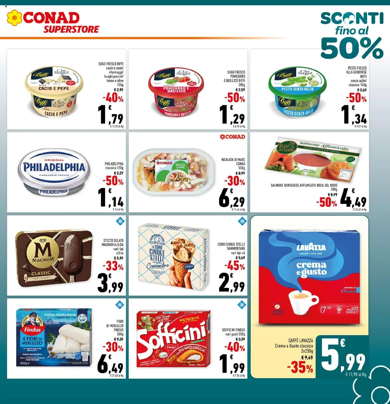 Volantino Conad del 29/07/2026 | Pagina: 3 | Prodotti: Caffè, Salmone, Olive, Aglio