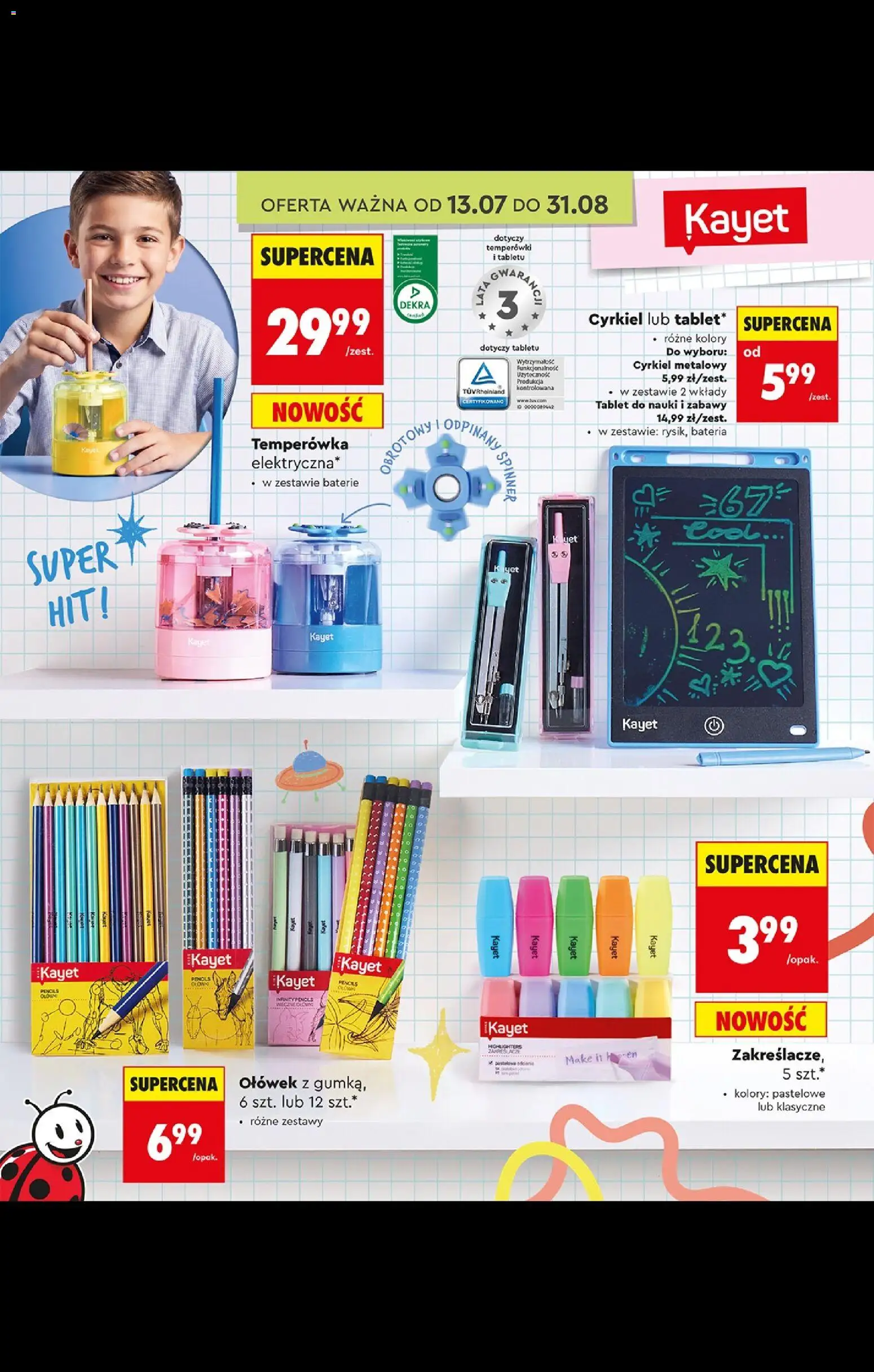 Biedronka gazetka - Powrót Do Szkoły od 06.07.2026 | Strona: 6 | Produkty: Tablet, Baterie, Temperówka, Bateria