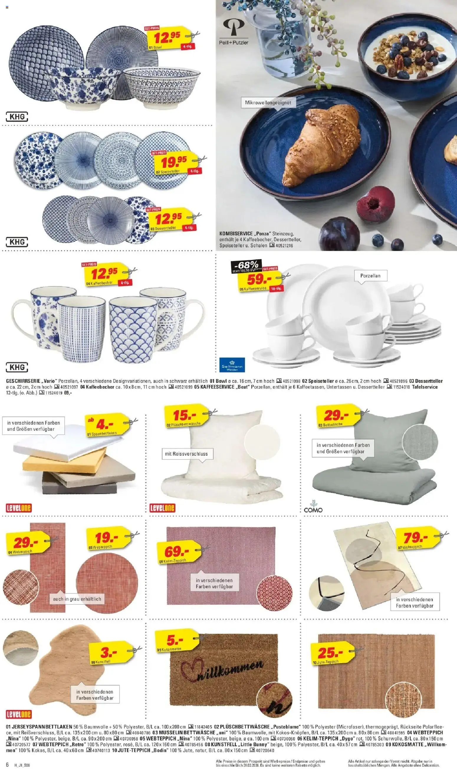 Höffner Prospekt Hamm	 – gültig ab 25.03.2026 | Seite: 6 | Produkte: Bettwäsche, Teppich
