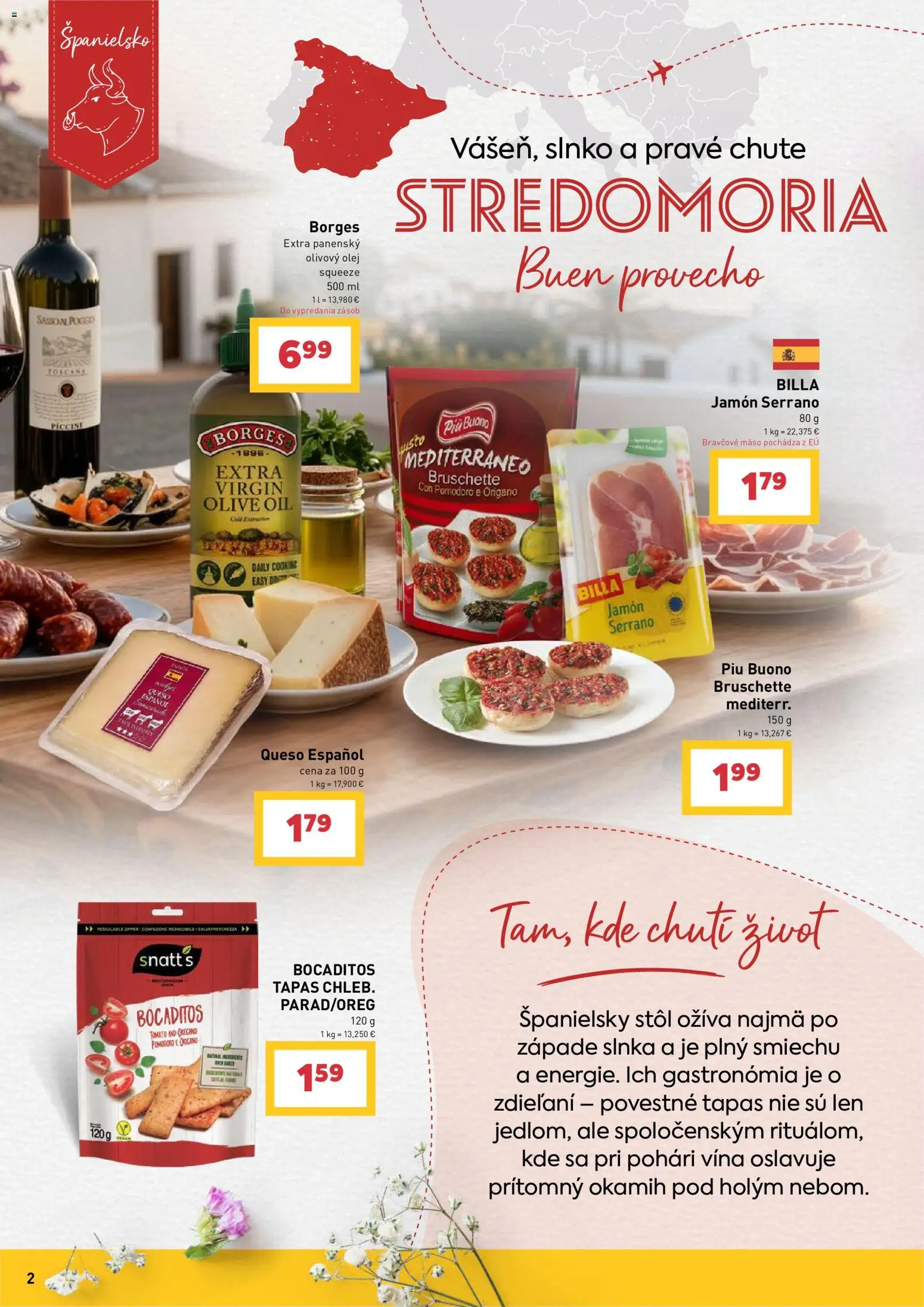 Nové Billa akcie – leták je platný od 29.07.2026 | Strana: 2 | Produkty: Stôl, Olivový olej, Bravčové mäso