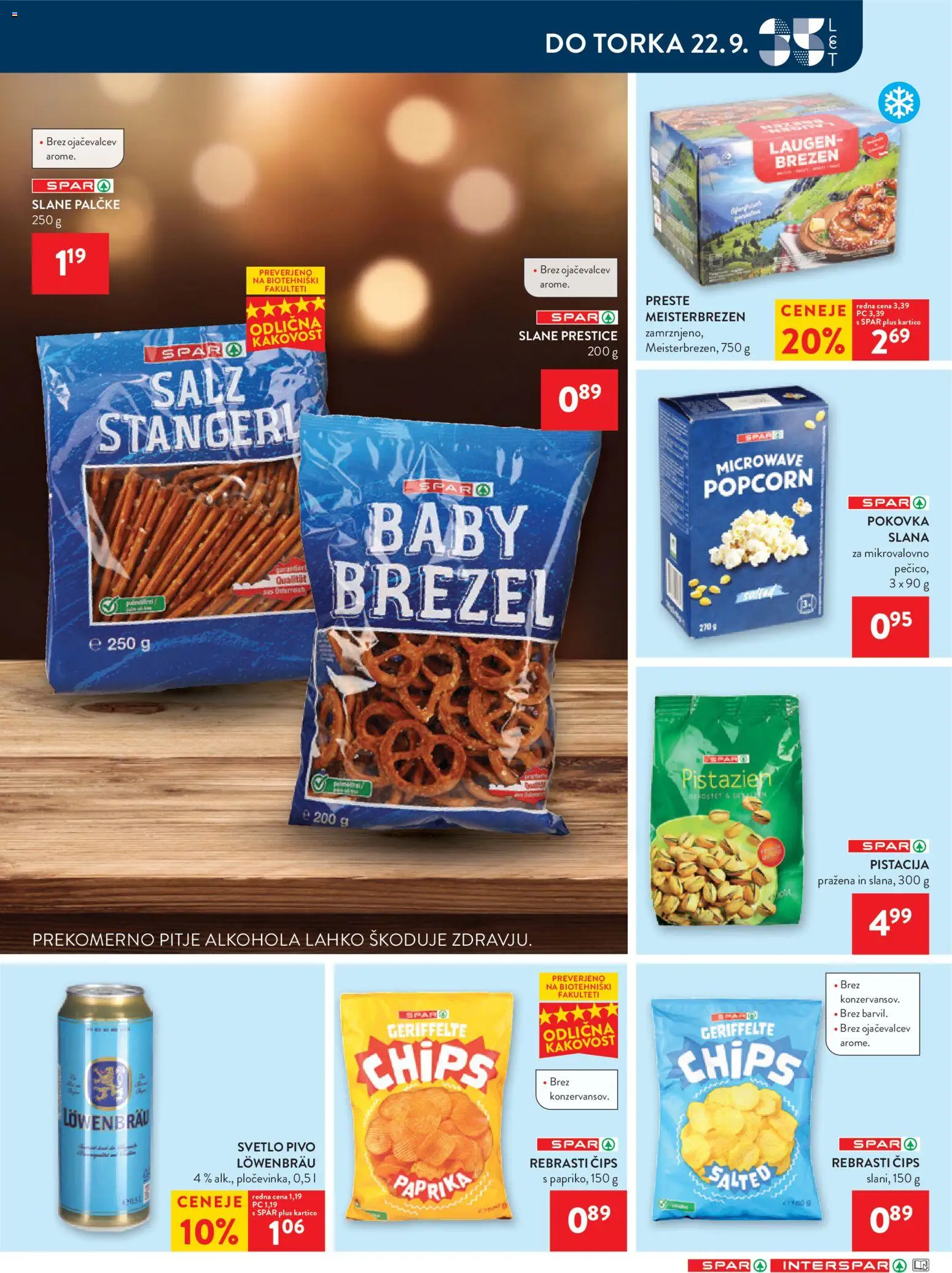 Novi Spar katalog ponudbe – veljaven od 16.09.2026 | Stran: 29 | Izdelki: Paprika, Slane palčke, Pivo, Cips