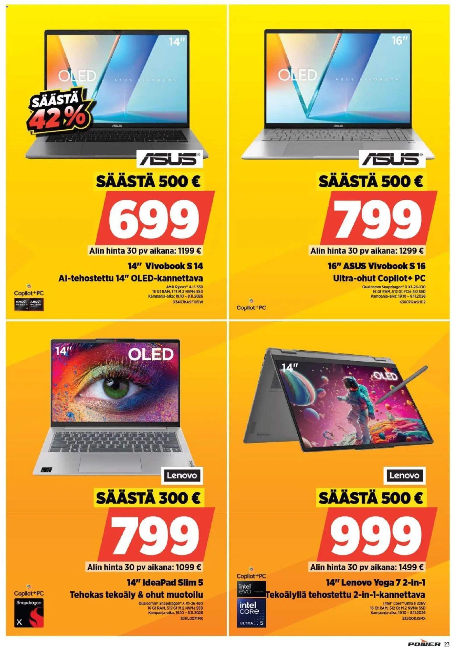 Power tarjoukset – voimassa 19/10/2026 alkaen | Sivu: 23 | Tuotteet: PC