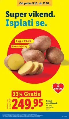 Domaći crveni krompir, Domaći crveni krompir, Pak. 5 kg - pregled Lidl kataloga - važi od 08.10.2026 | Strana: 21