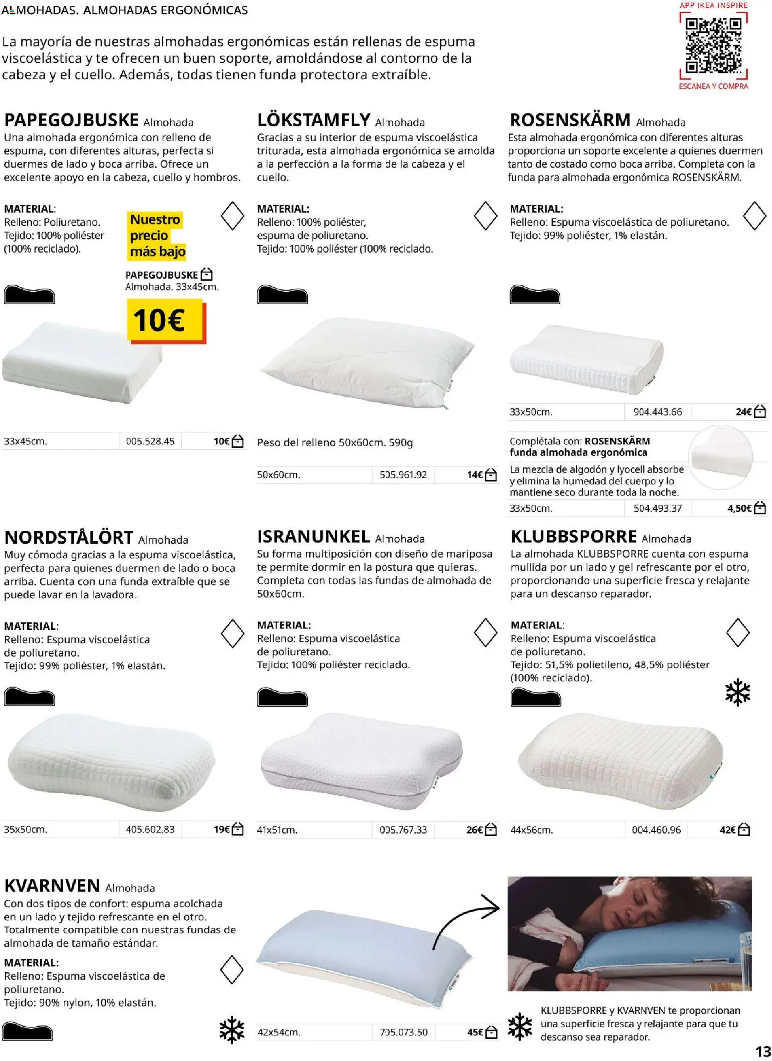 Catálogo IKEA Ropa de Cama │ válido desde el 01/02/2026 | Página: 13 | Productos: Té, Funda, Algodón, Almohada