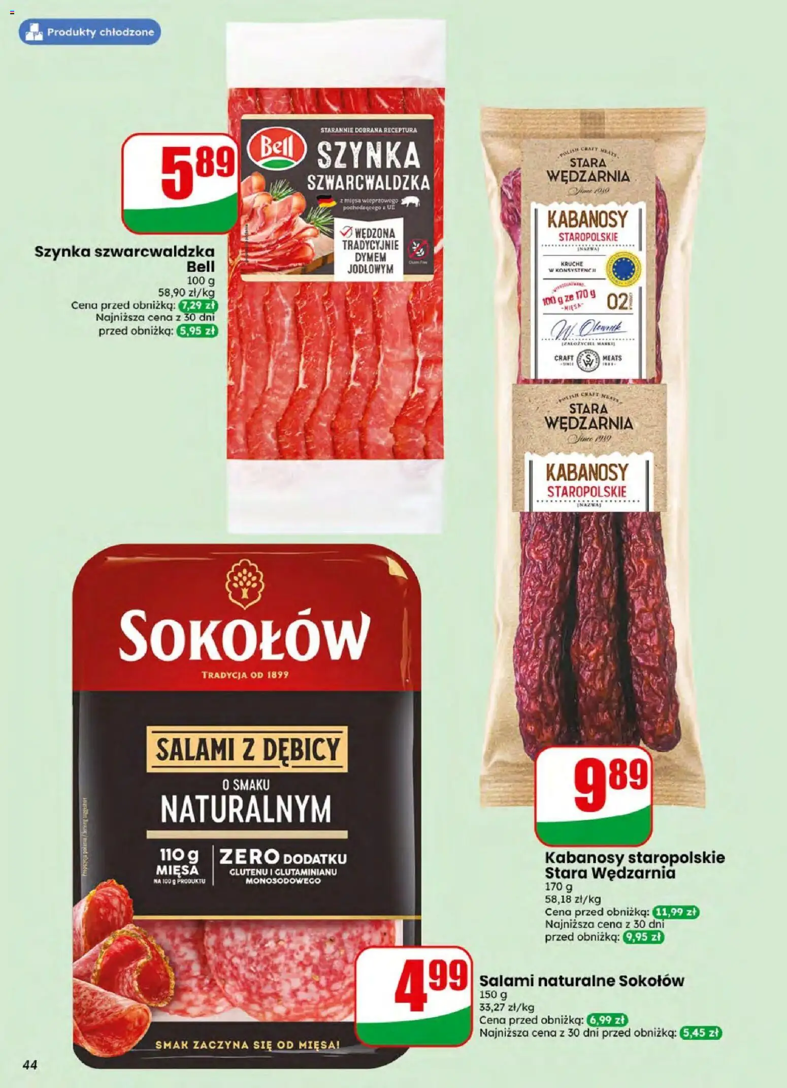Dino gazetka od 05.08.2026 | Strona: 44 | Produkty: Bell, Szynka, Salami, Szynka szwarcwaldzka